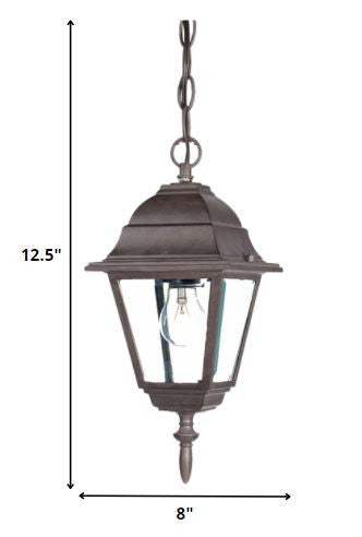 Antique Brown Beveled Glass Outdoor Hanging Light - Image 6