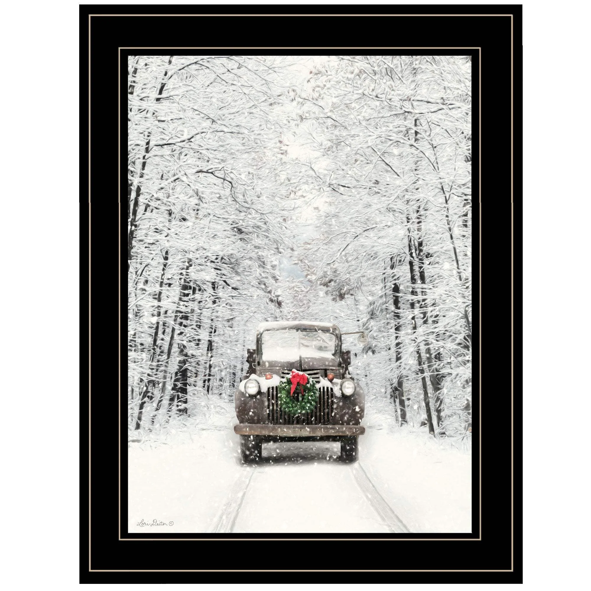 Antique Christmas 2 Black Framed Print Wall Art - Image 2