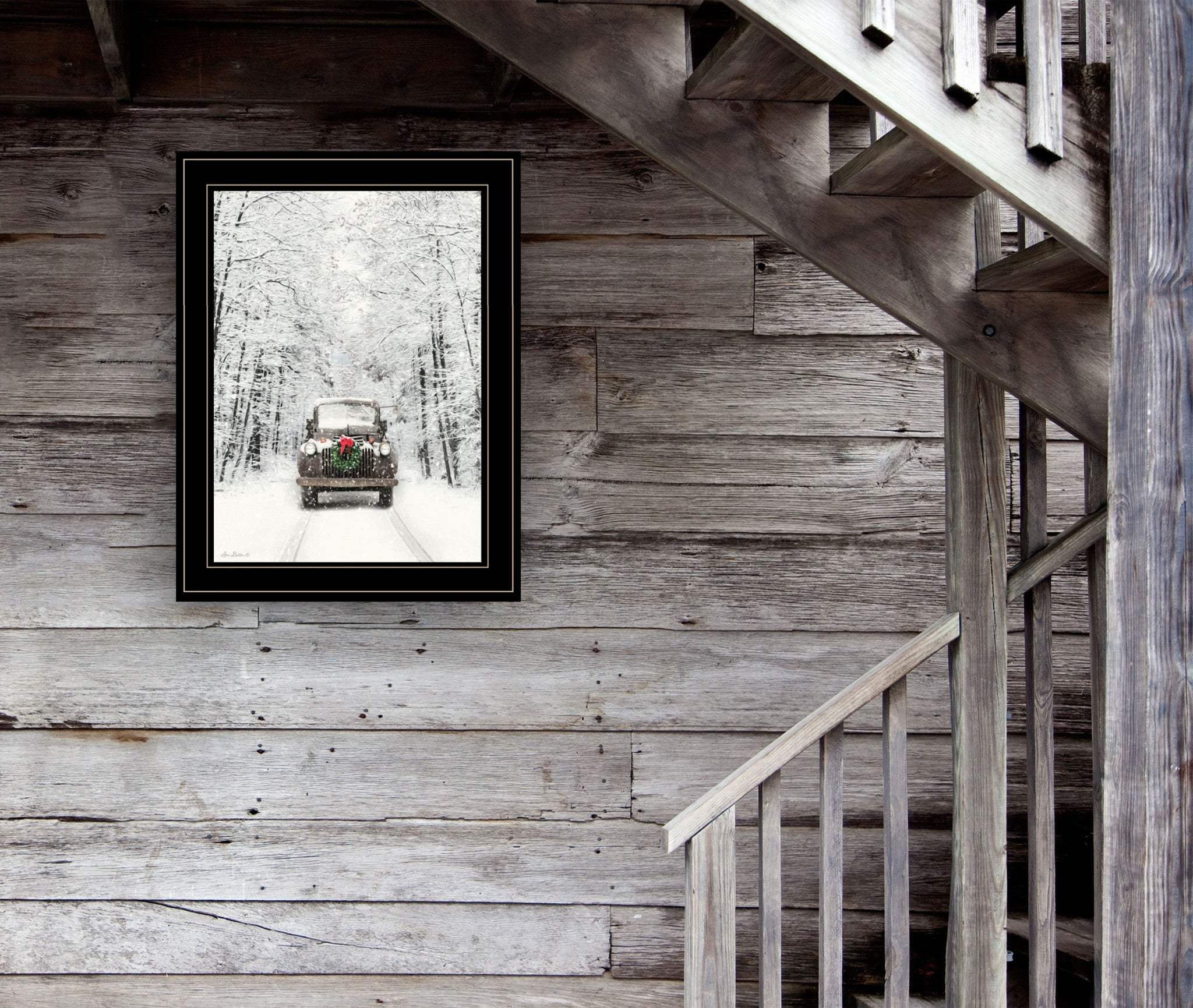 Antique Christmas 2 Black Framed Print Wall Art - Image 4