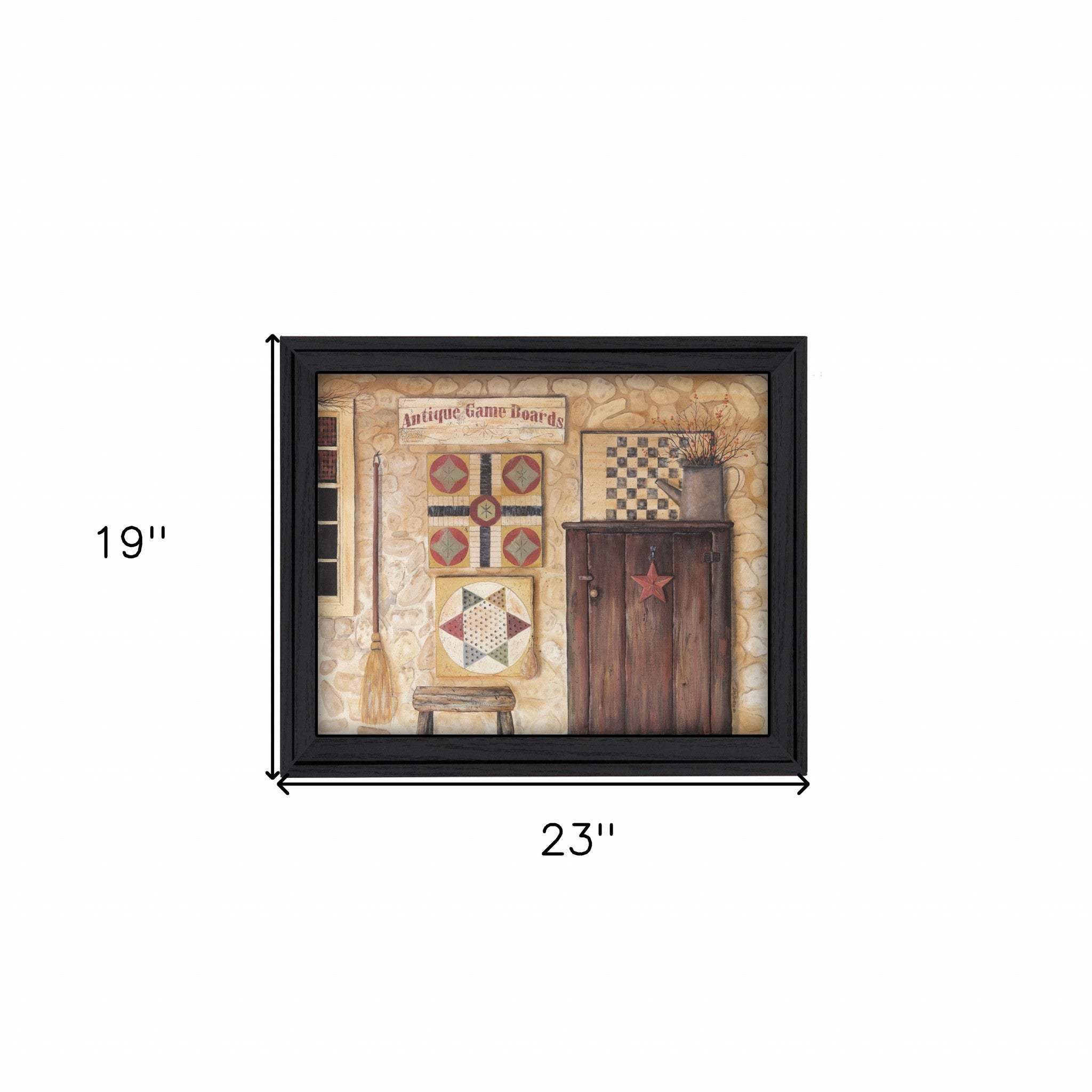 Antique Game Boards Black Framed Print Wall Art - Image 5