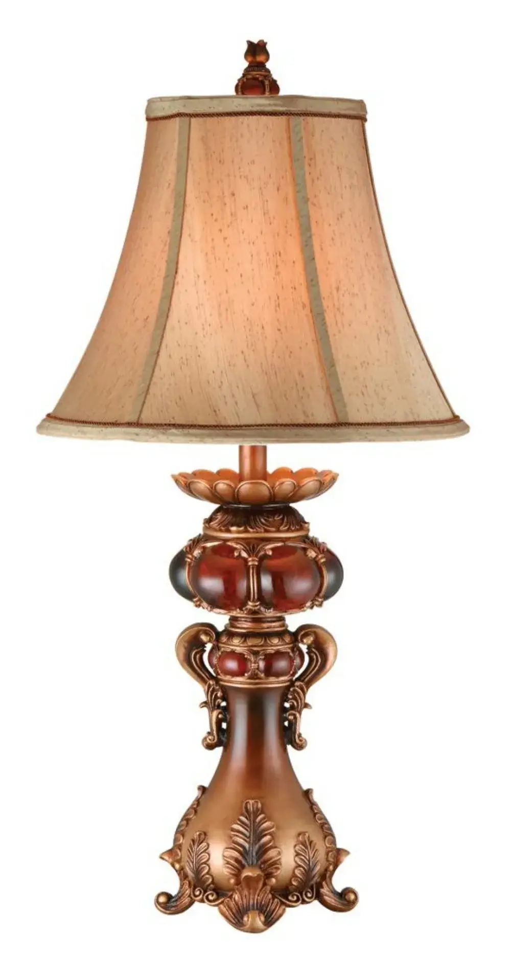 Antique Inspired Table Lamp with Linen Lamp Shade - Image 2