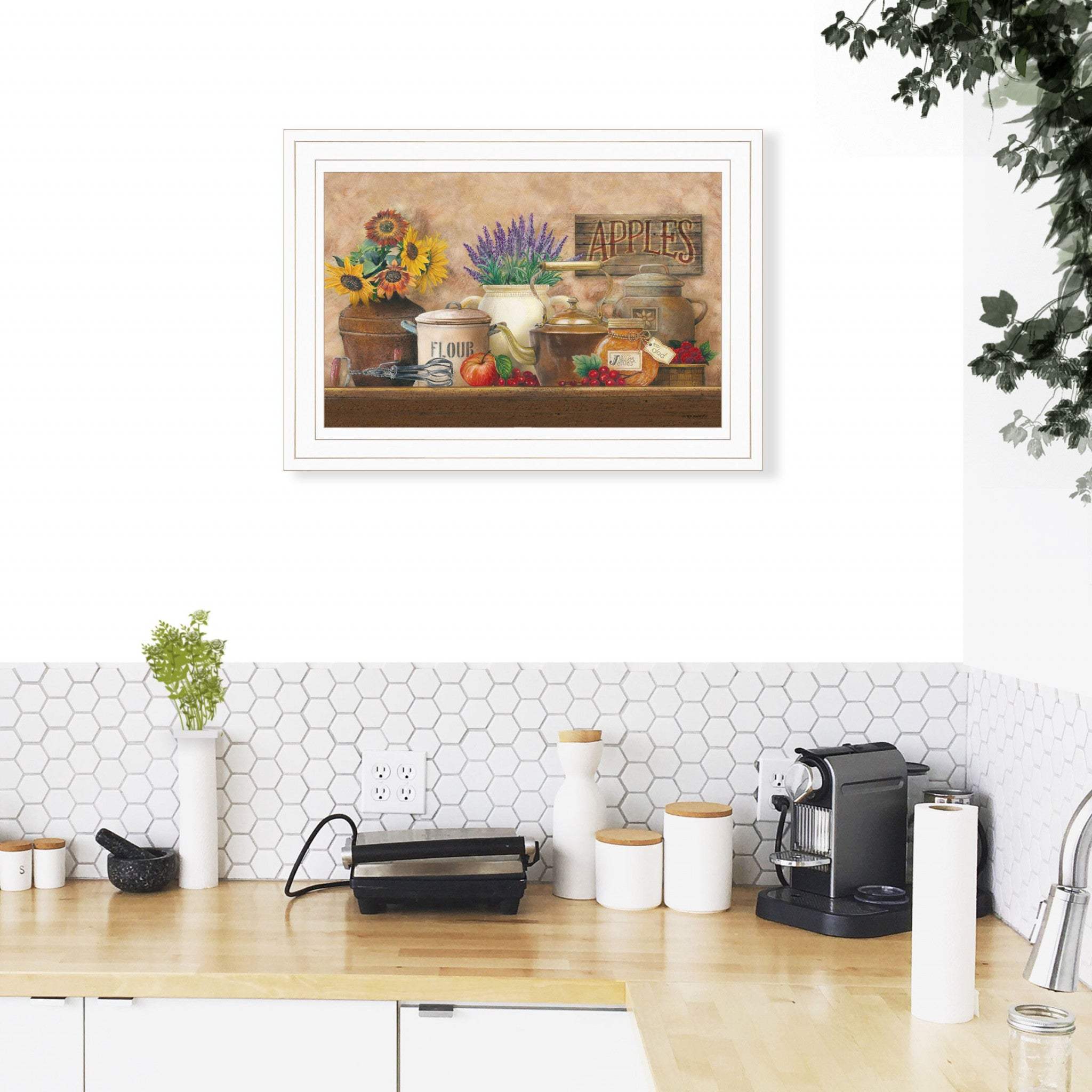 Antique Kitchen 1 White Framed Print Kitchen Wall Art - Image 4