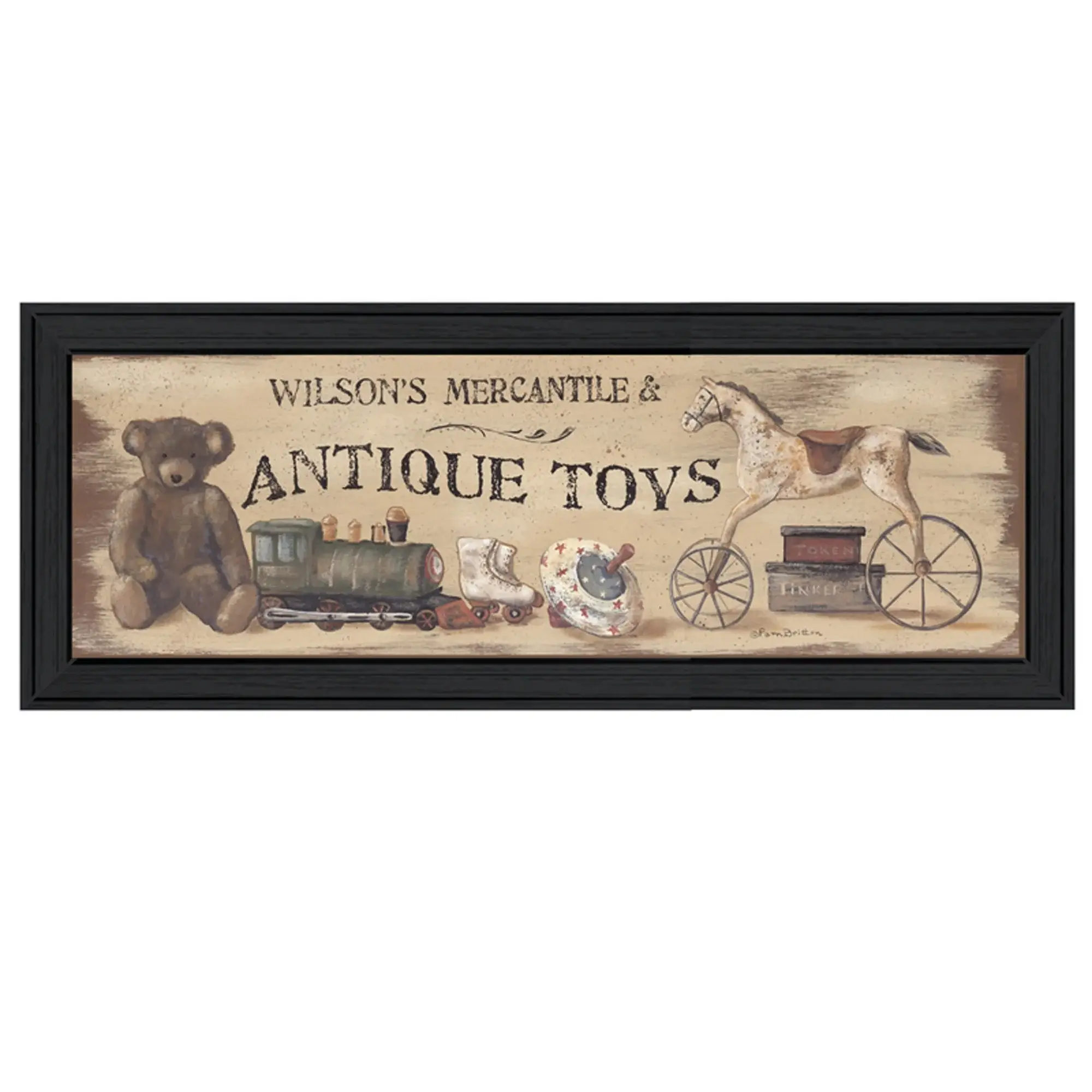 Antique Toys Black Framed Print Wall Art - Image 2