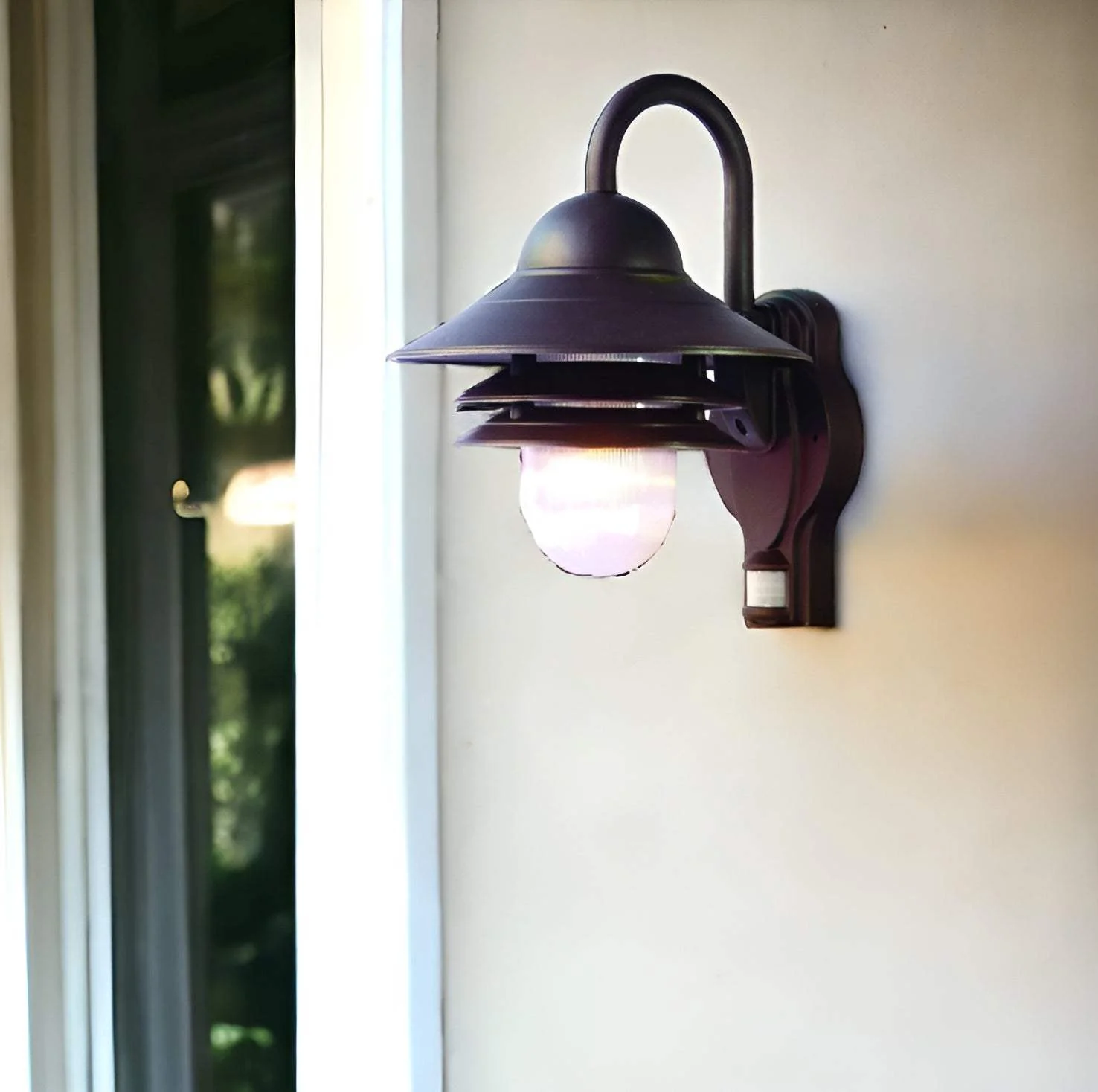Antiqued Bronze Motion Sensor Outdoor Wall Light - Image 2
