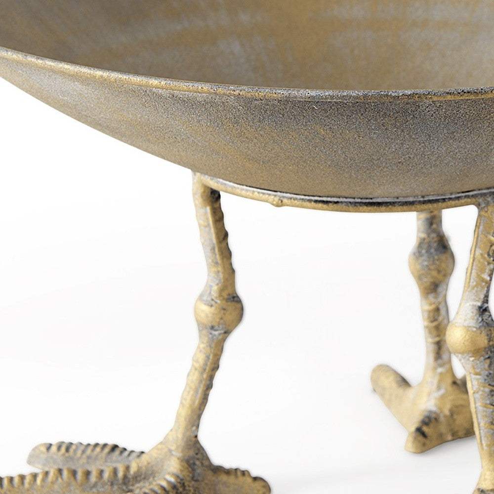 Antiqued Gold Webbed Feet Centerpiece Bowl - Image 7