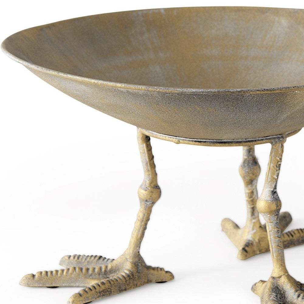 Antiqued Gold Webbed Feet Centerpiece Bowl - Image 8
