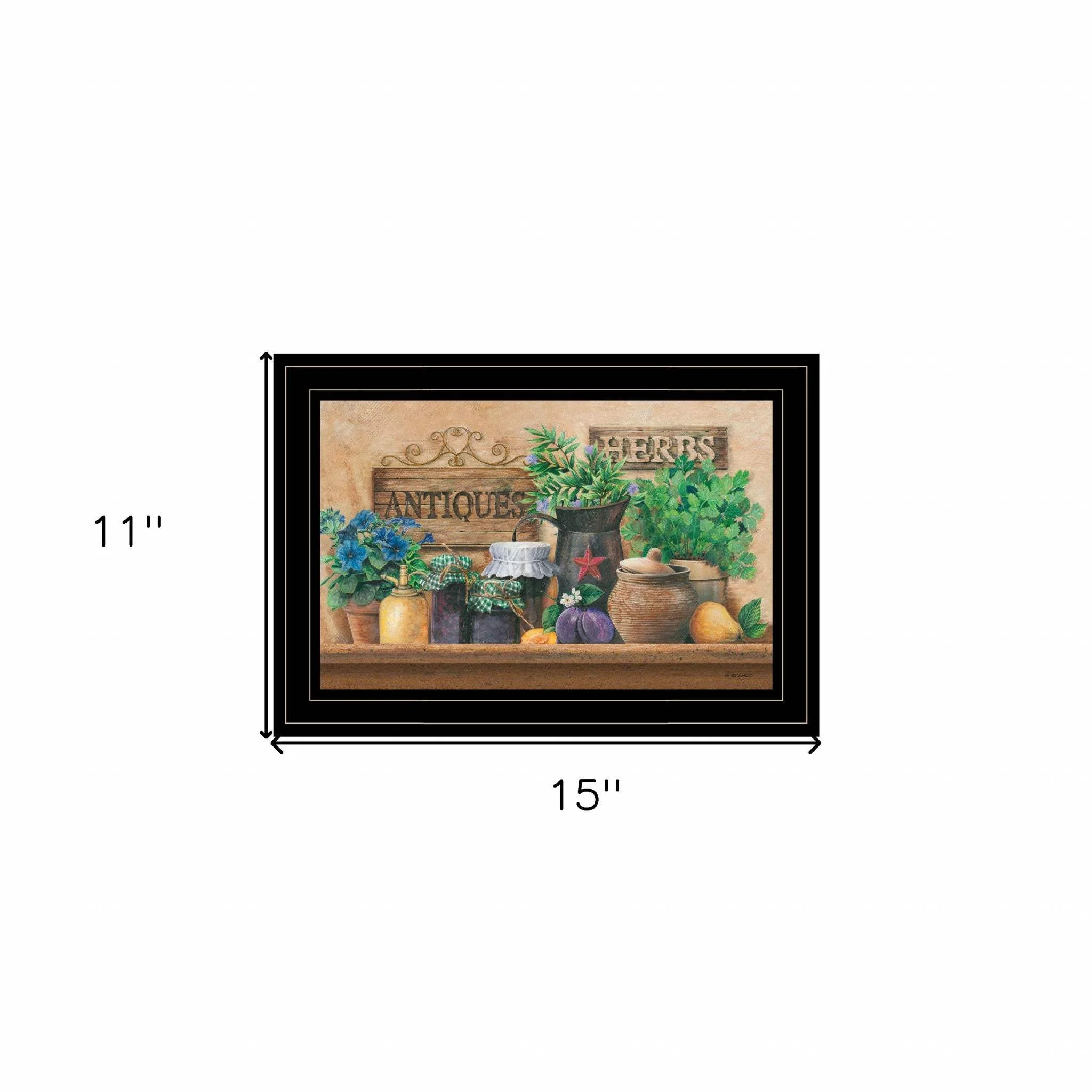 Antiques and Herbs 2 Black Framed Print Kitchen Wall Art - Image 5