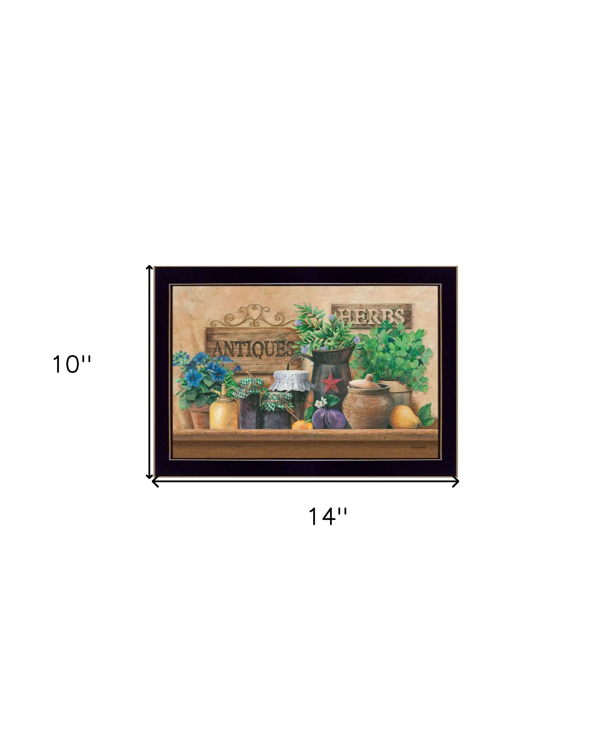 Antiques and Herbs Black Framed Print Kitchen Wall Art - Image 5