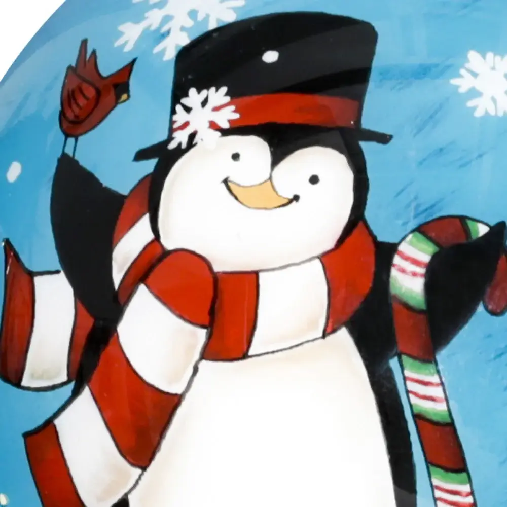 Anywhere with You is Always Better Penguin Hand Painted Mouth Blown Glass Ornament - Image 3