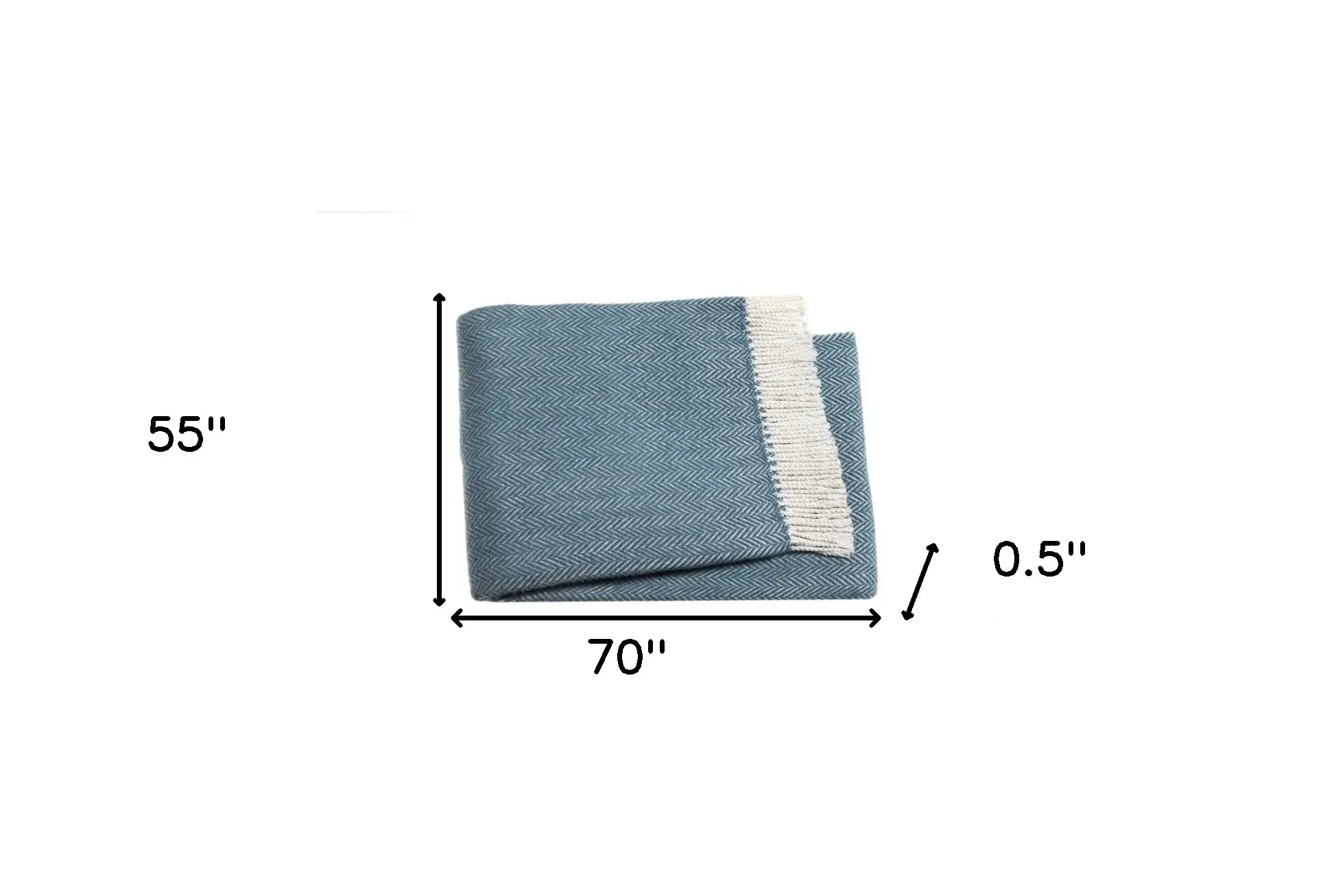 Aqua Blue and White Dreamy Soft Herringbone Throw Blanket - Image 8