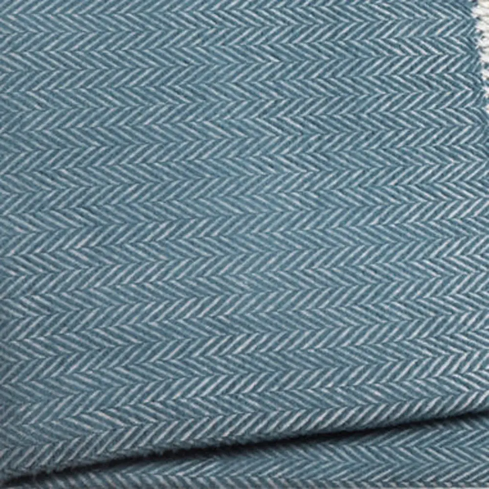 Aqua Blue and White Dreamy Soft Herringbone Throw Blanket - Image 9