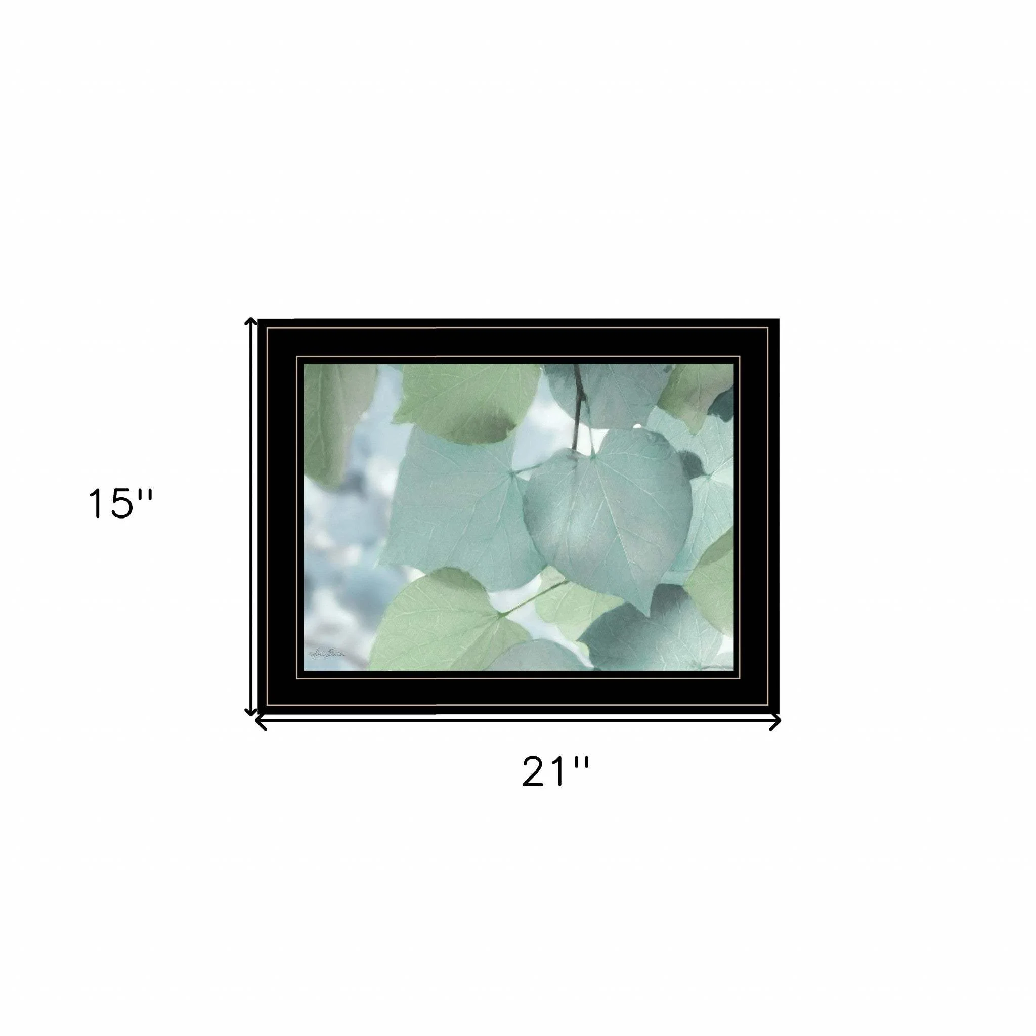 Aqua Leaves 2 Black Framed Print Wall Art - Image 5