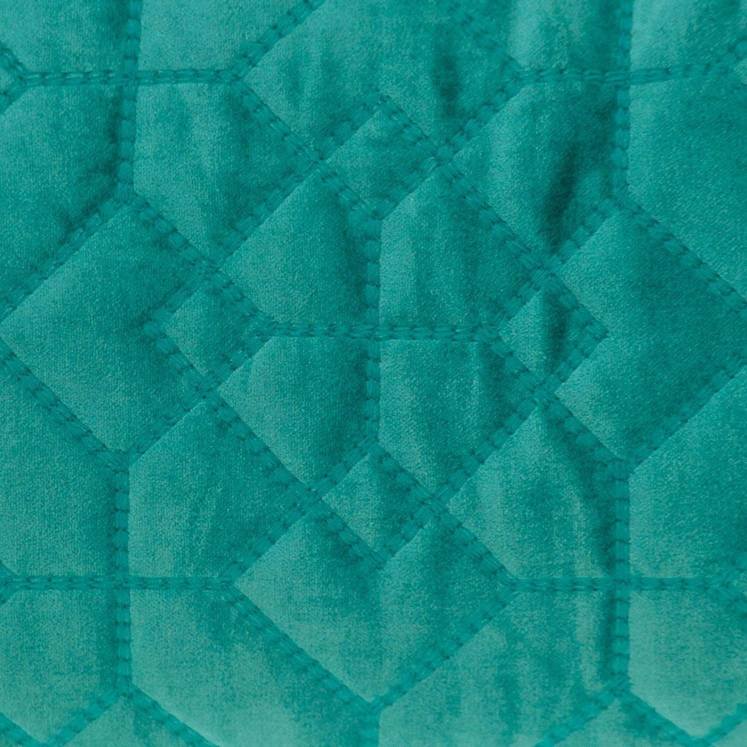 Aqua Quilted Velvet Geo Lumbar Decorative Pillow - Image 9