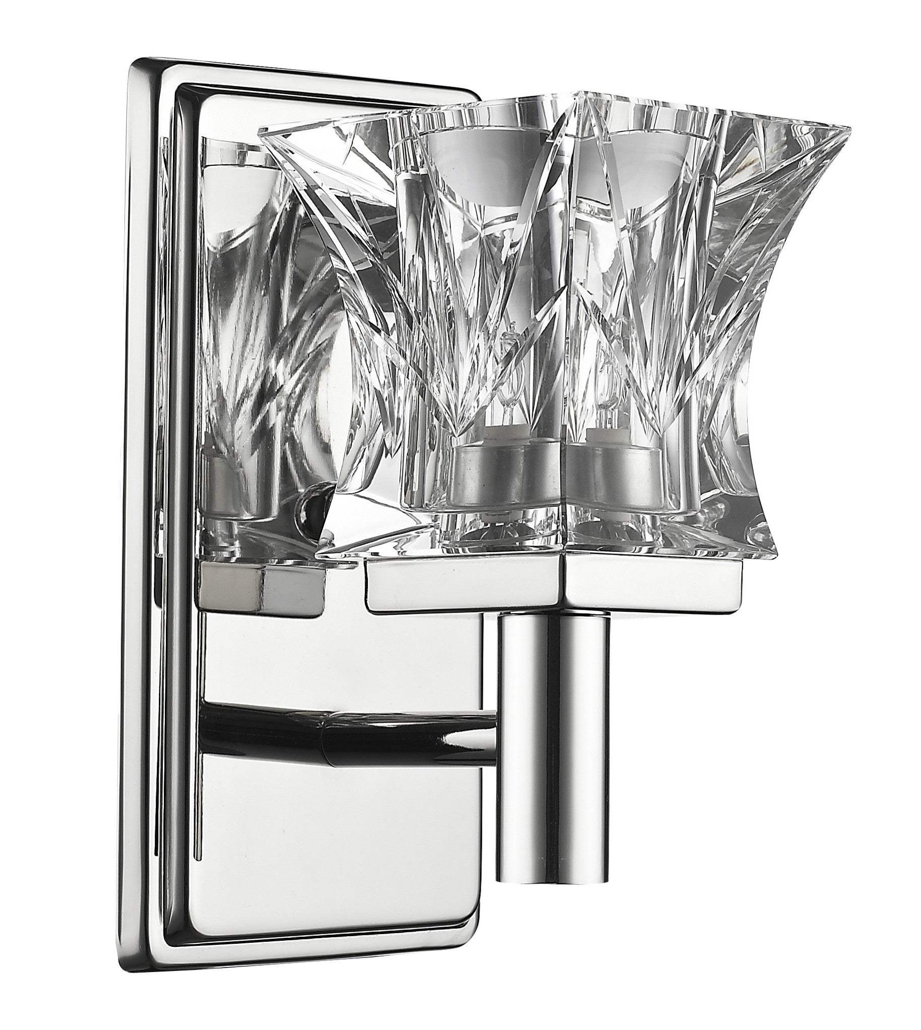 Arabella 1-Light Polished Nickel Sconce With Pressed Crystal Shade - Image 2