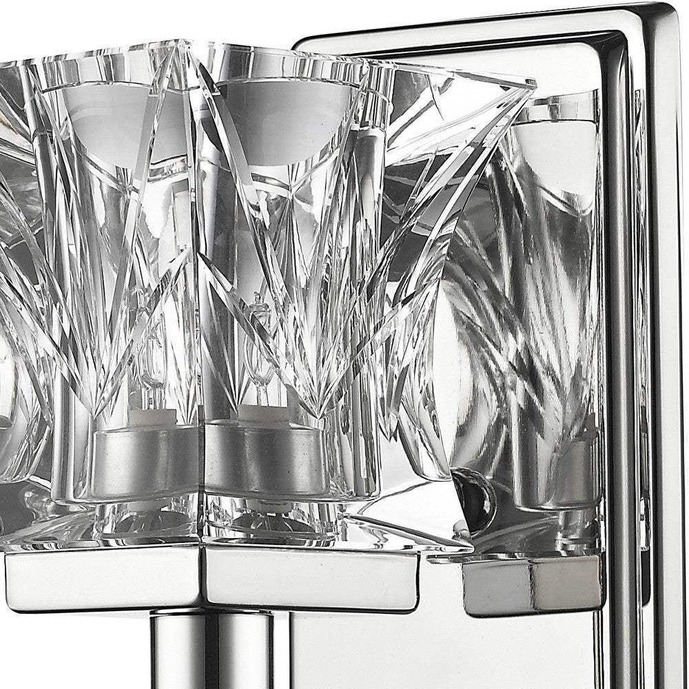 Arabella 1-Light Polished Nickel Sconce With Pressed Crystal Shade - Image 3