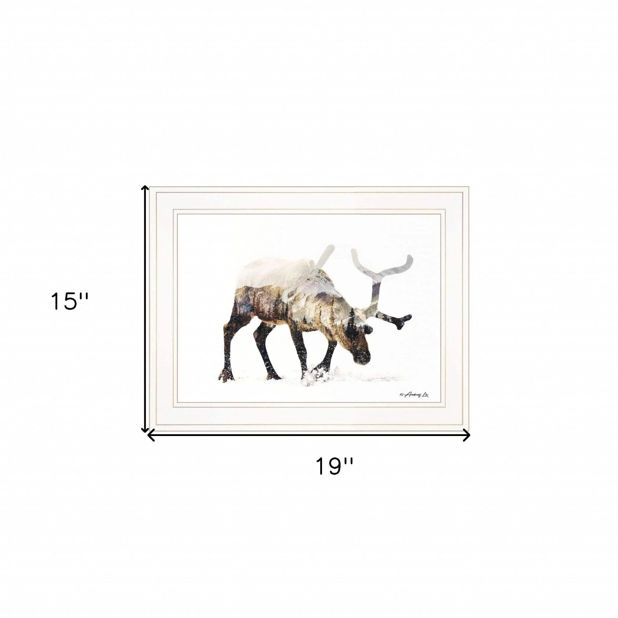 Arctic Reindeer 1 White Framed Print Wall Art - Image 5