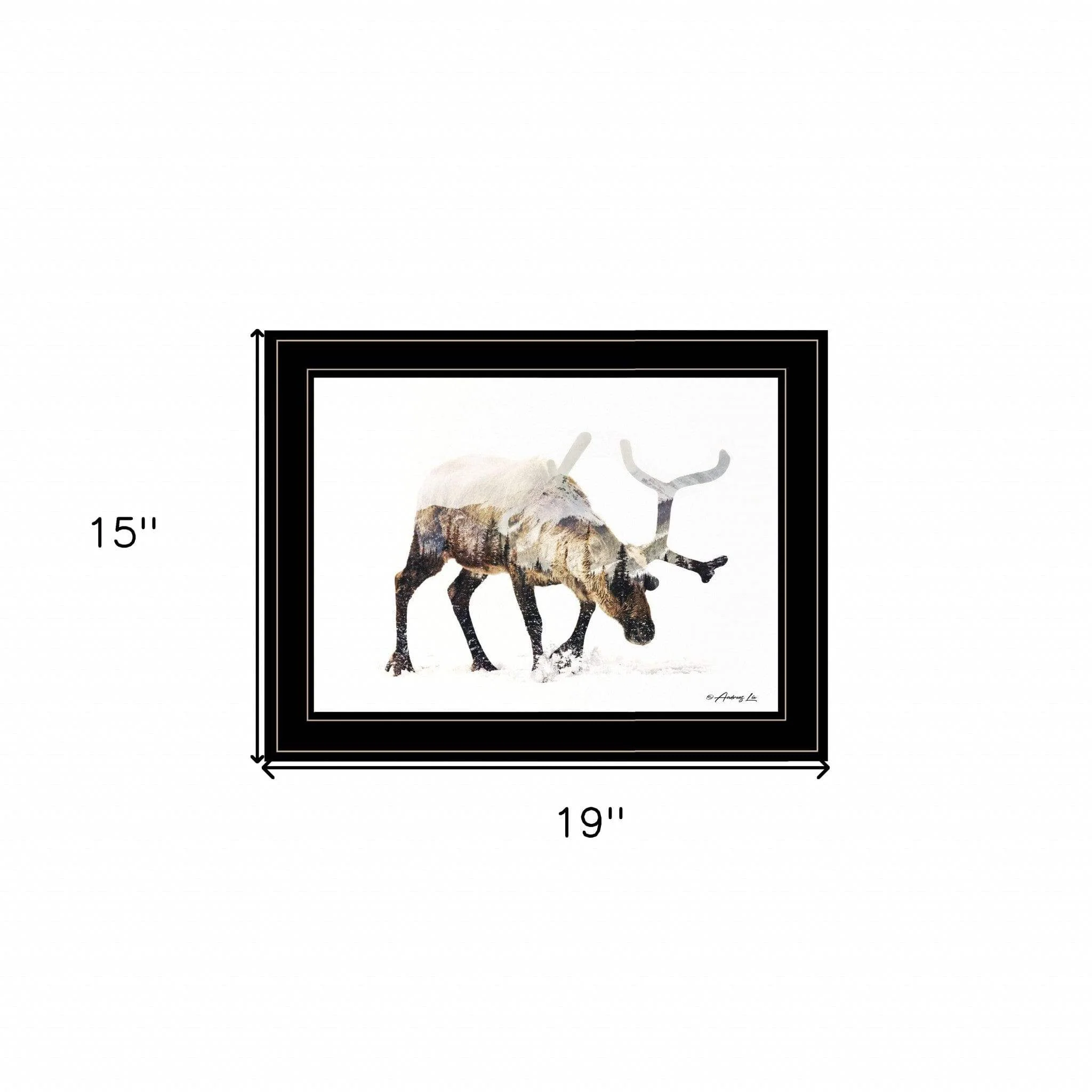 Arctic Reindeer 2 Black Framed Print Wall Art - Image 5