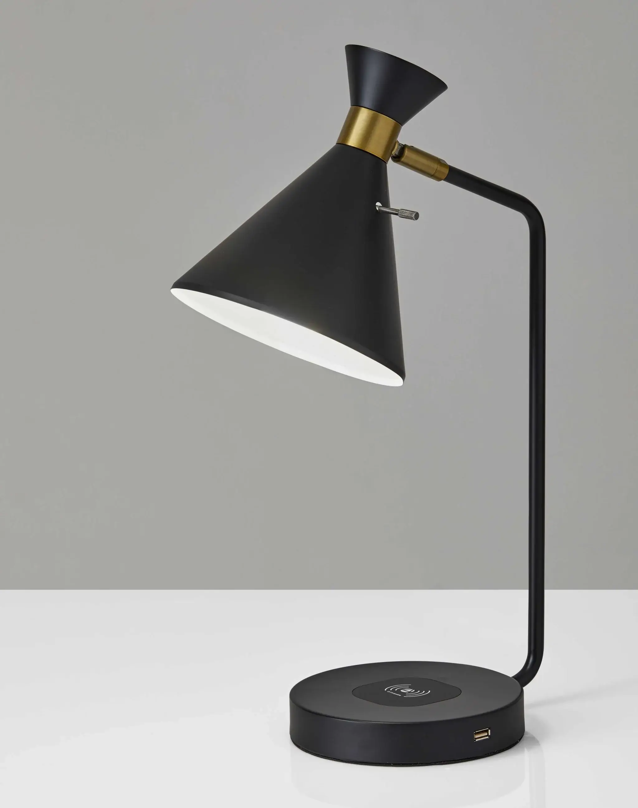 Asymmetrical Diabolo Black Metal Desk Lamp - Image 4