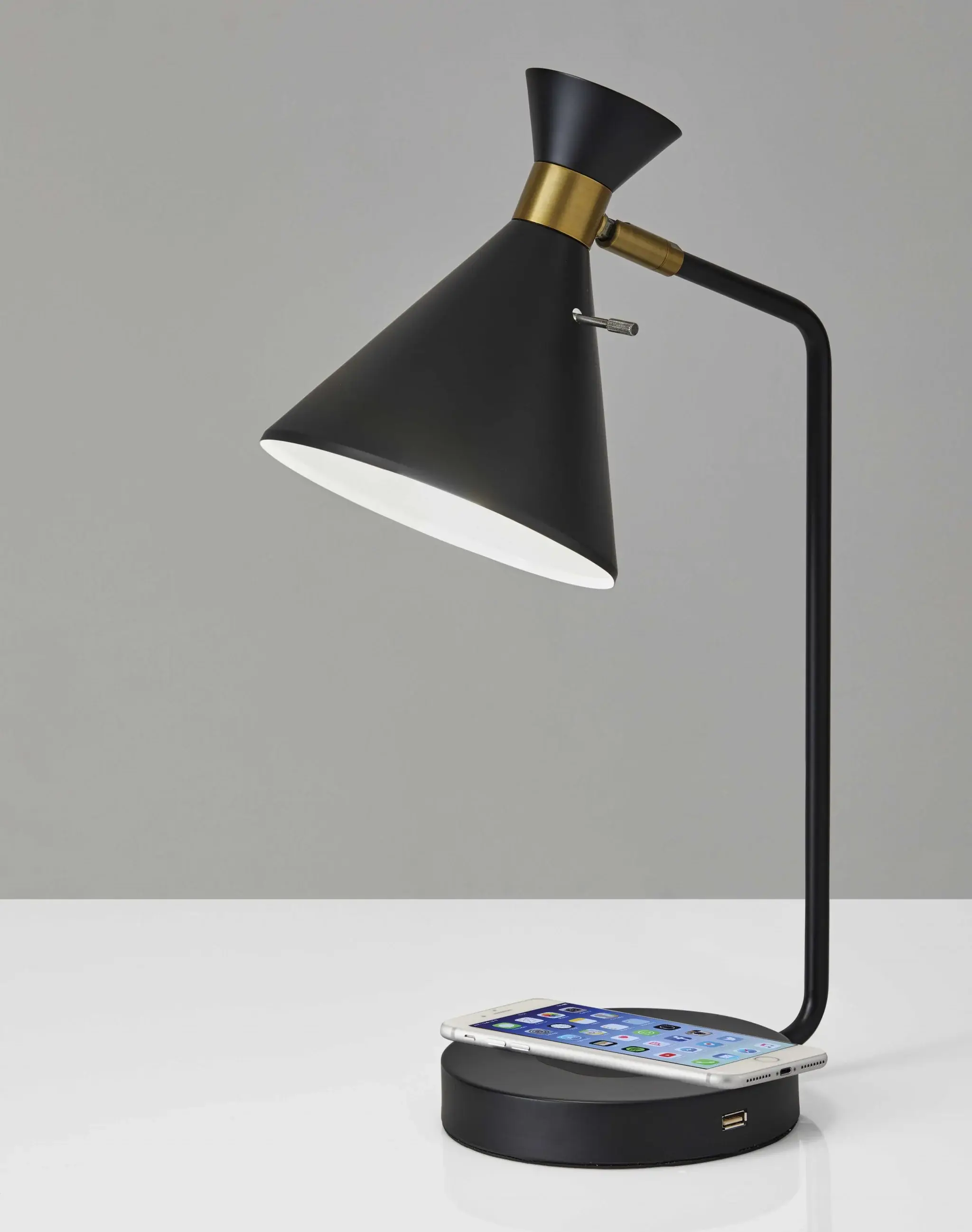 Asymmetrical Diabolo Black Metal Desk Lamp - Image 6