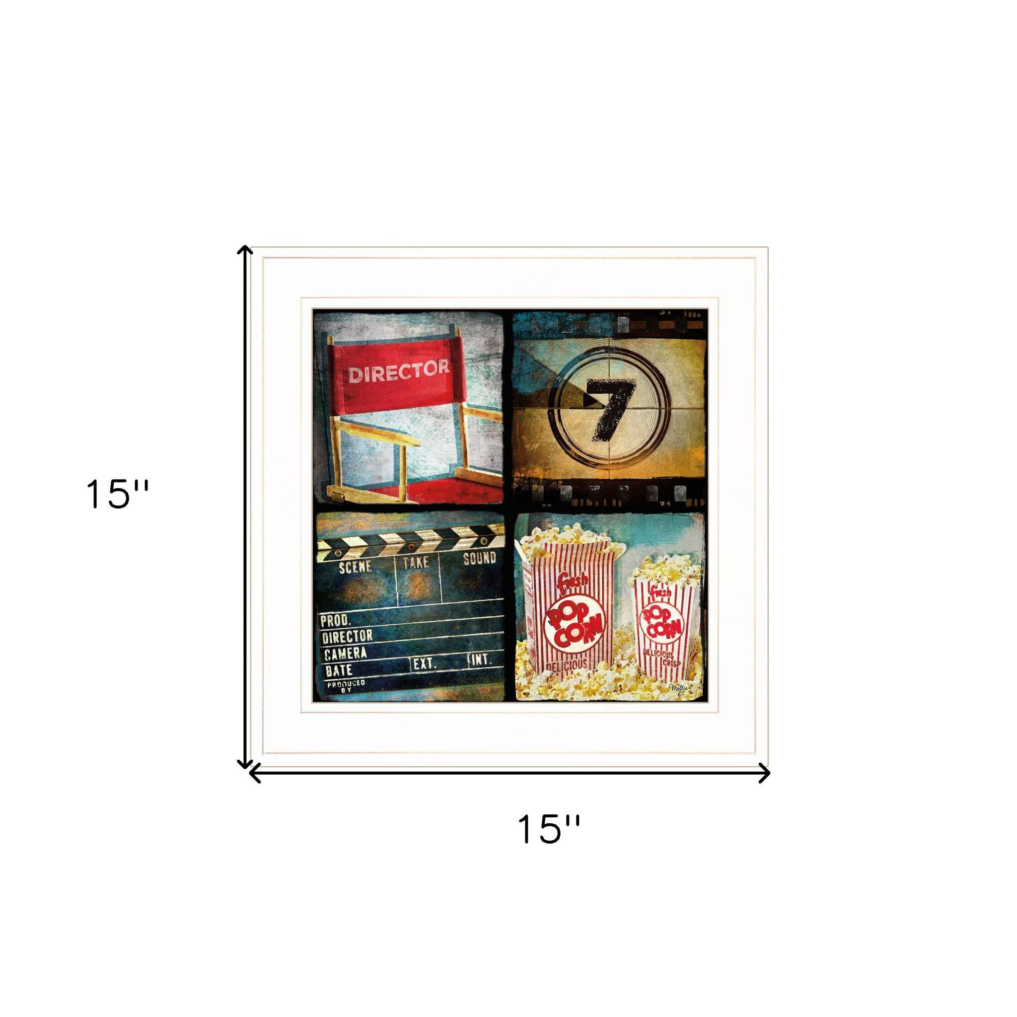 At The Movies 3 White Framed Print Wall Art - Image 7