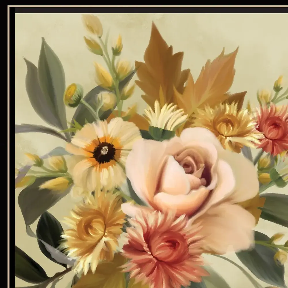 Autumn Bouquet 1 Black Framed Print Wall Art - Image 3