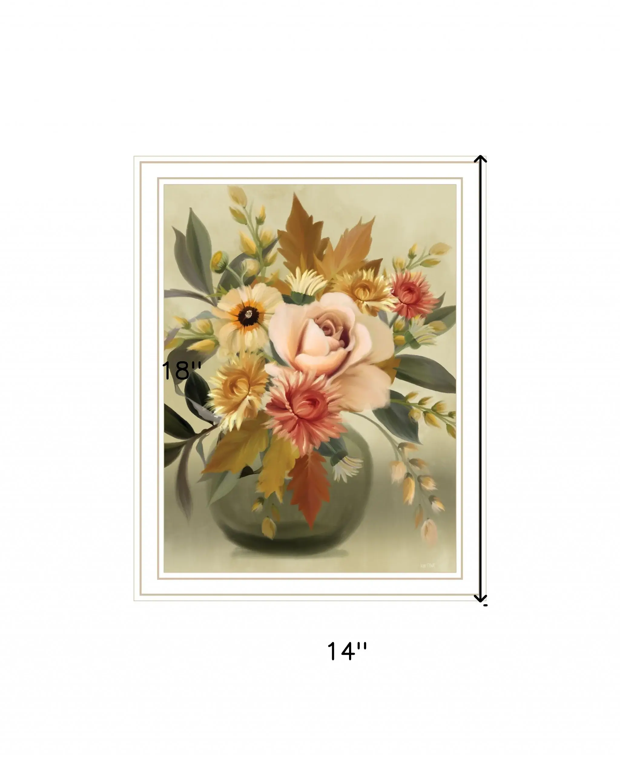 Autumn Bouquet 2 White Framed Print Wall Art - Image 5