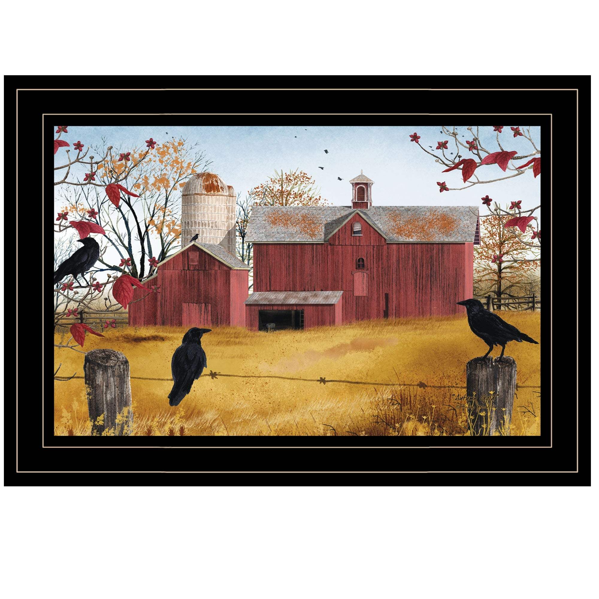 Autumn Gold 2 Black Framed Print Wall Art - Image 2