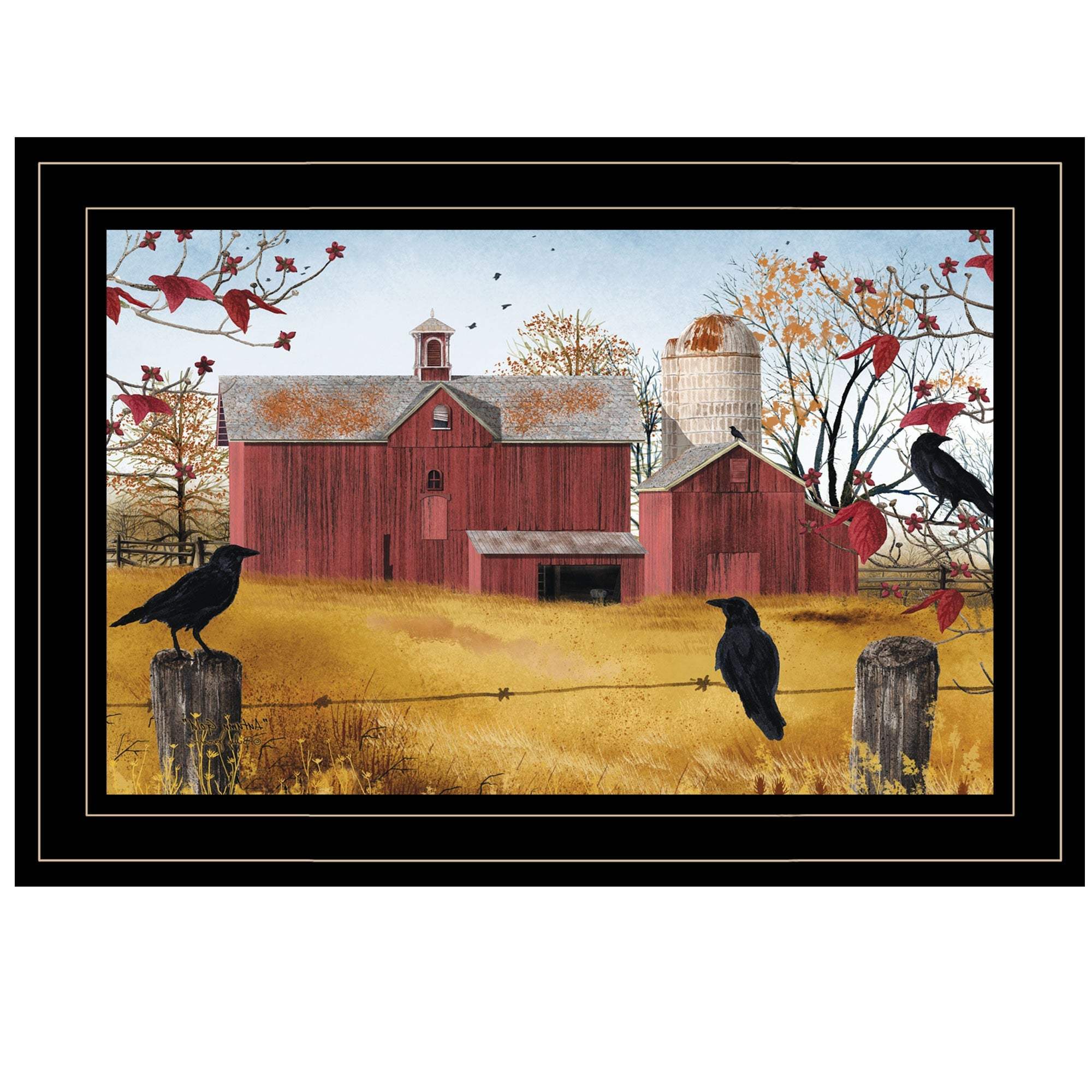 Autumn Gold 2 Black Framed Print Wall Art - Image 3