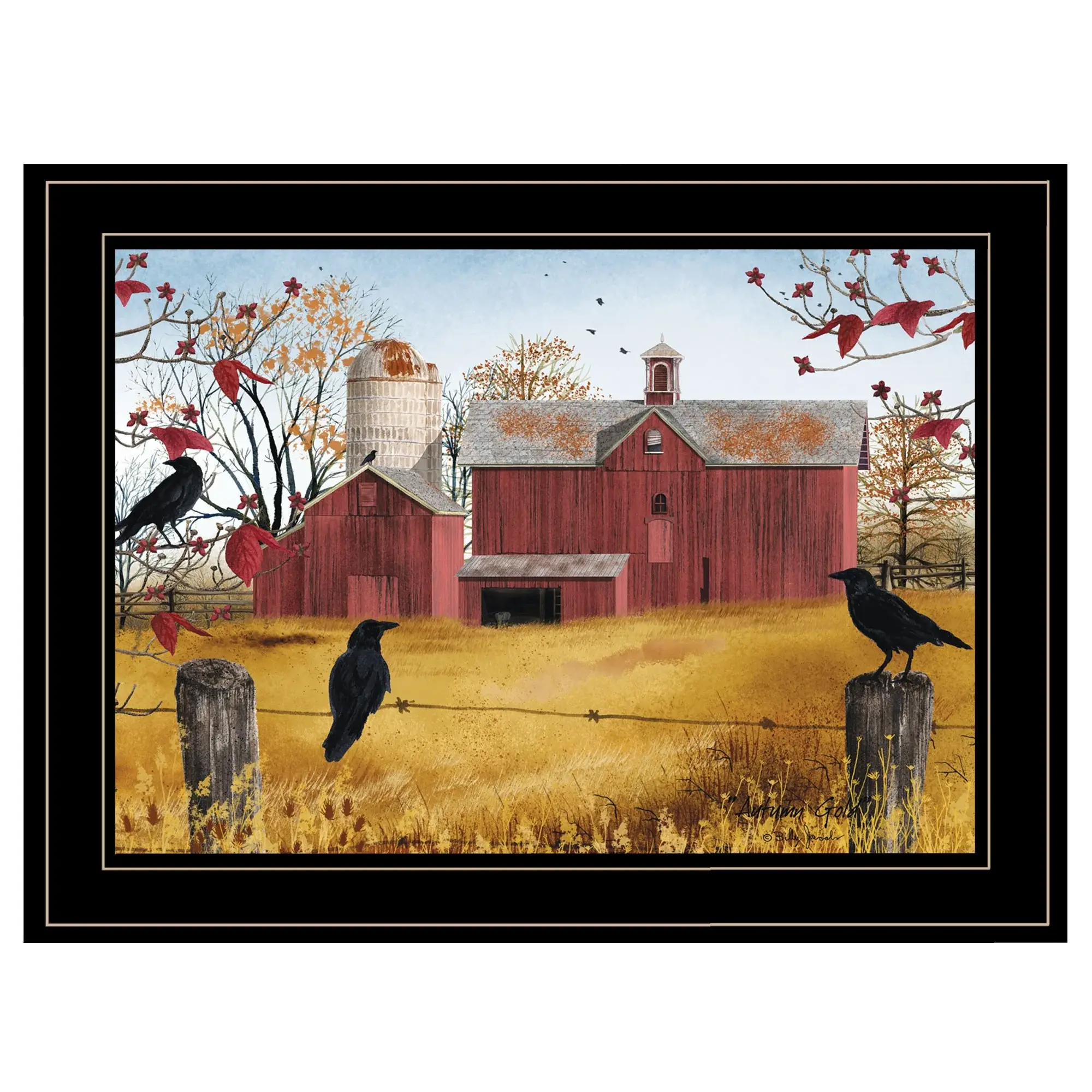 Autumn Gold 2 Black Framed Print Wall Art - Image 2