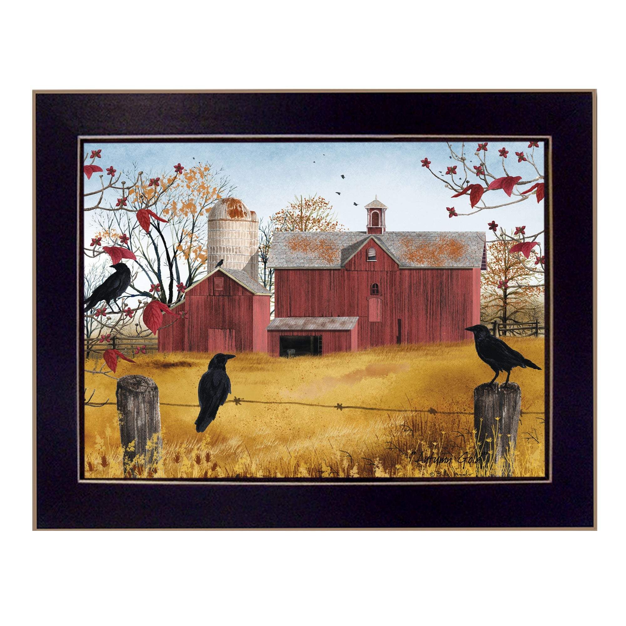 Autumn Gold 3 Black Framed Print Wall Art - Image 2