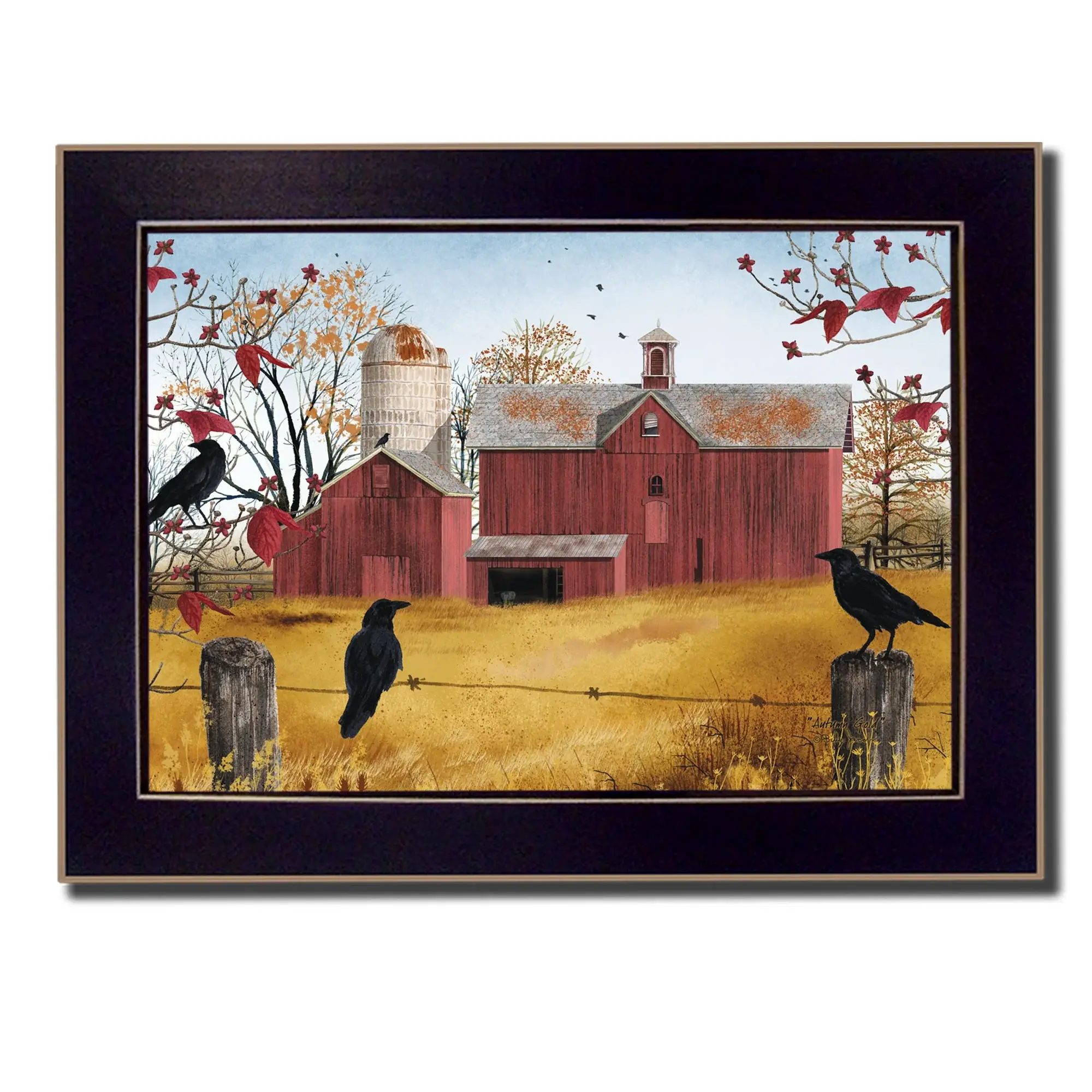 Autumn Gold 3 Black Framed Print Wall Art - Image 2