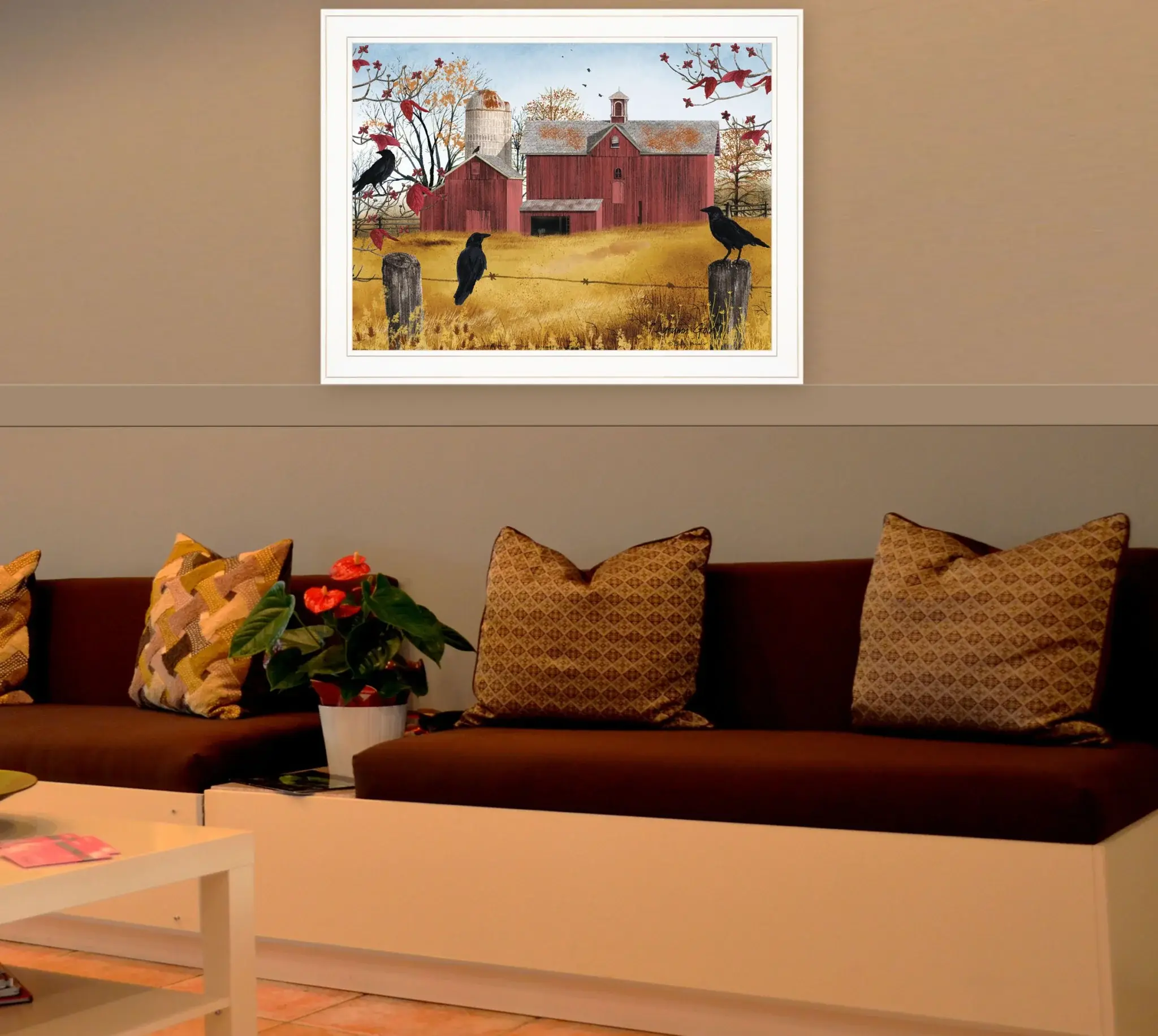 Autumn Gold 6 White Framed Print Wall Art - Image 4
