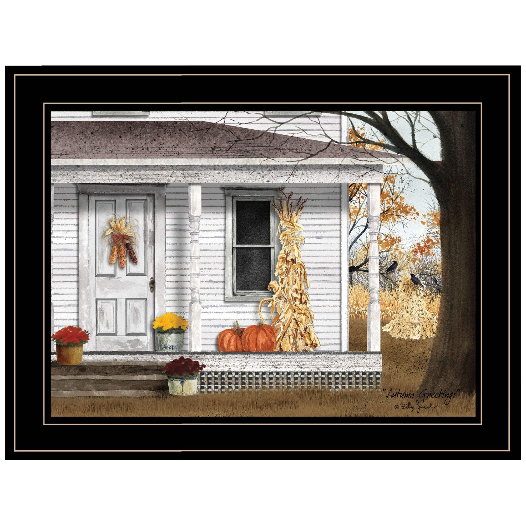 Autumn Greetings 2 Black Framed Print Wall Art - Image 2