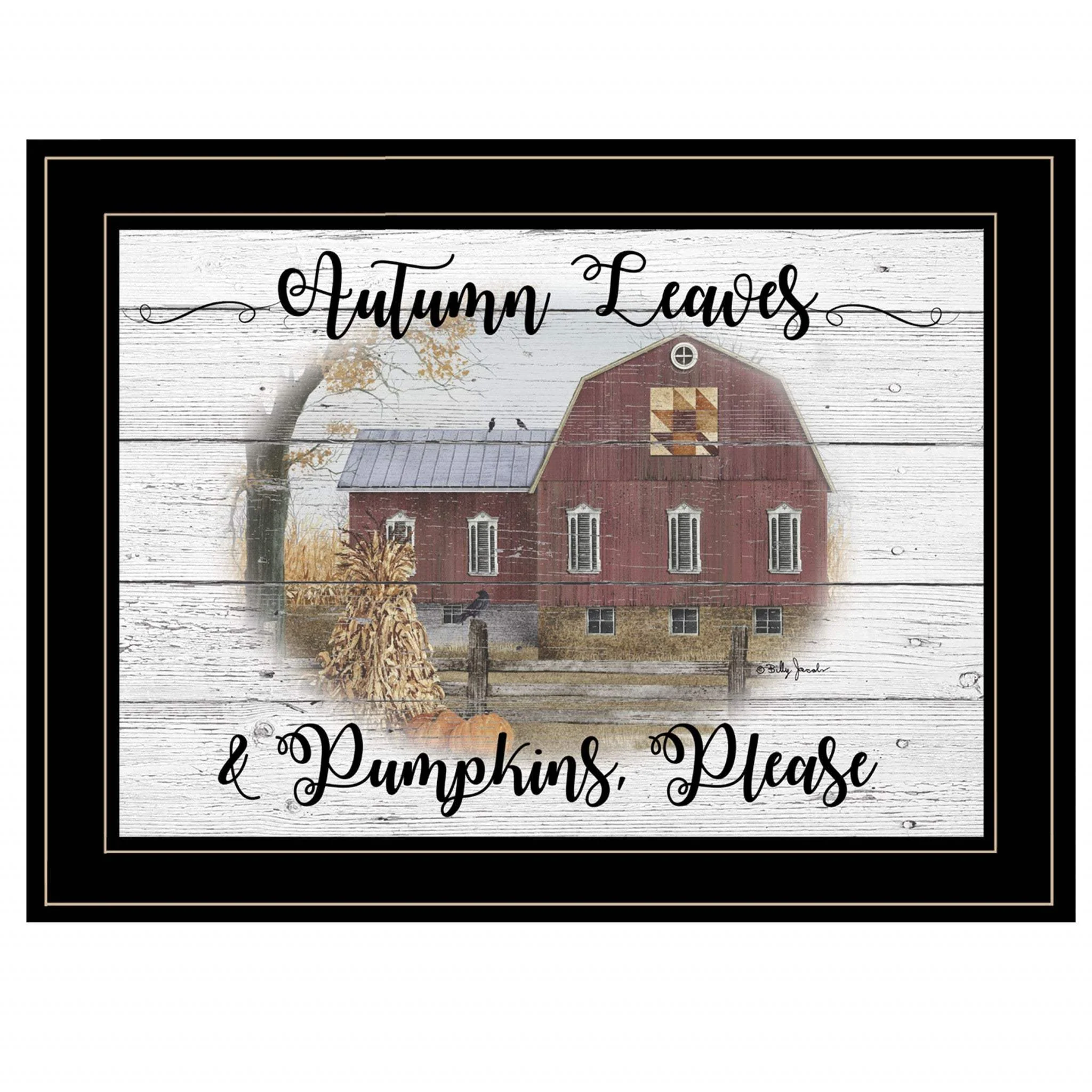 Autumn Leaves 3 Black Framed Print Wall Art - Image 2