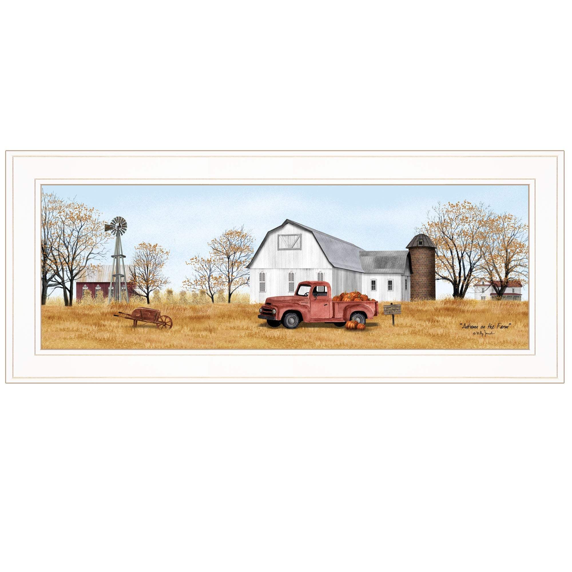 Autumn on Farm 1 White Framed Print Wall Art - Image 2
