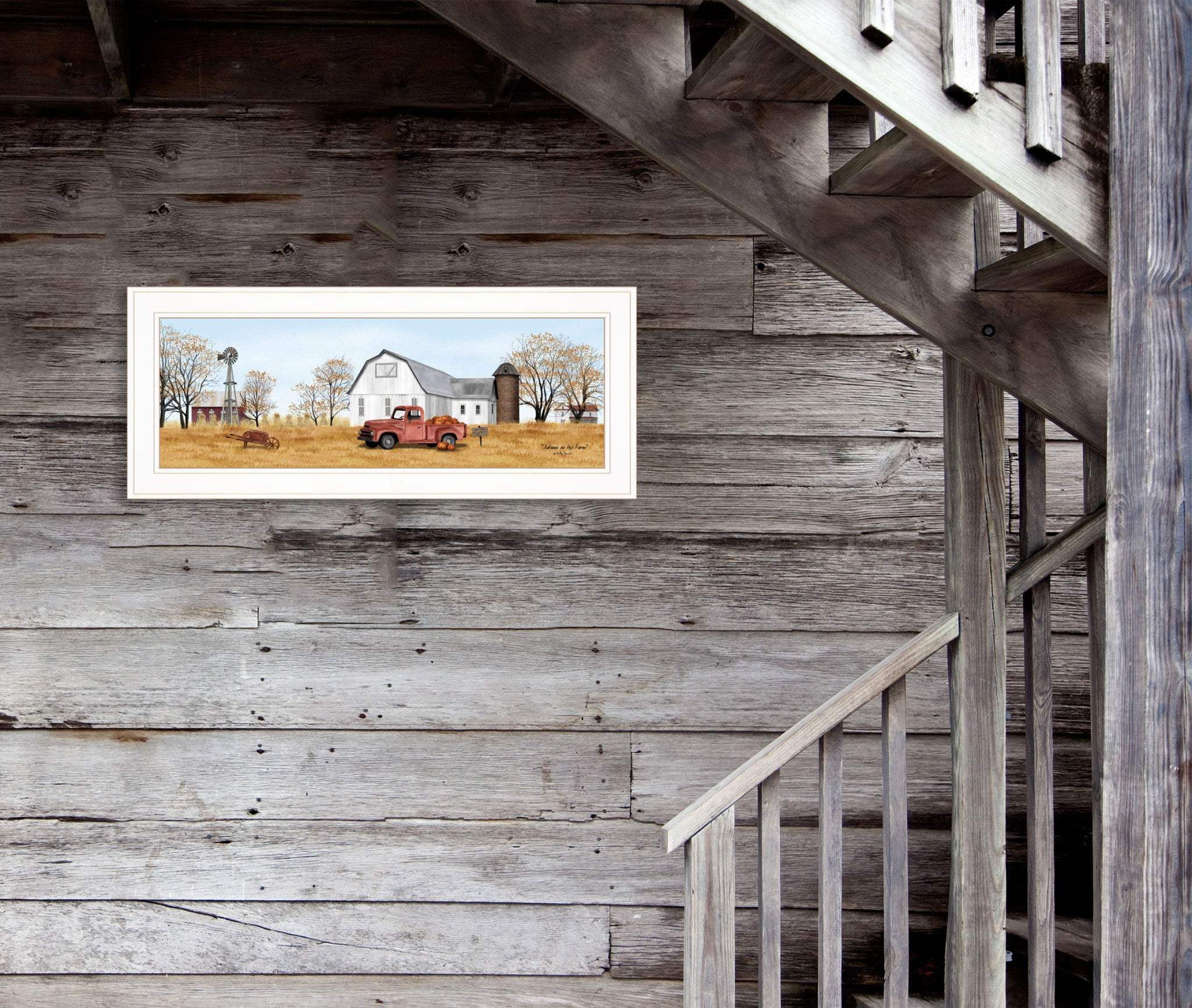 Autumn on Farm 1 White Framed Print Wall Art - Image 4