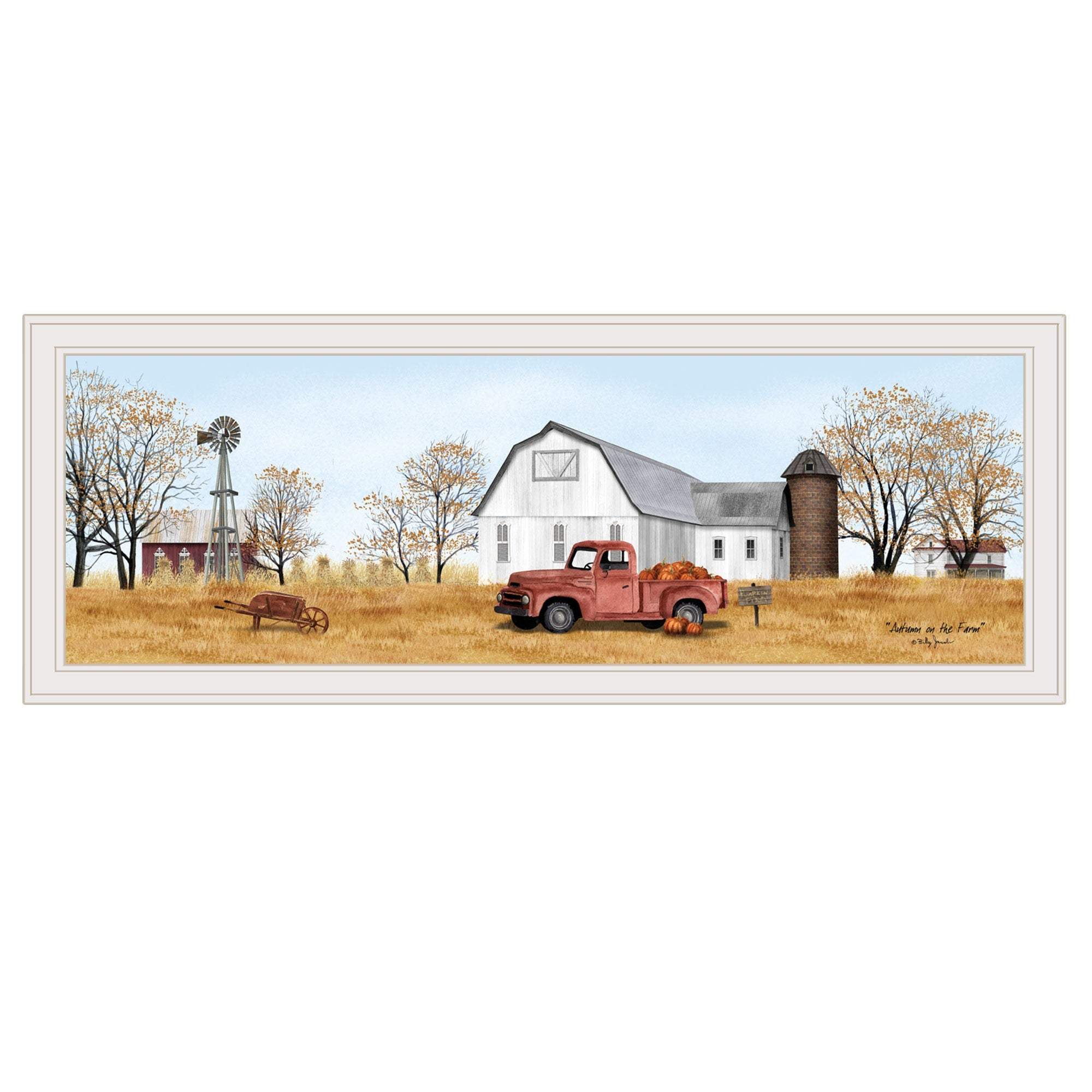 Autumn on Farm 3 White Framed Print Wall Art - Image 2