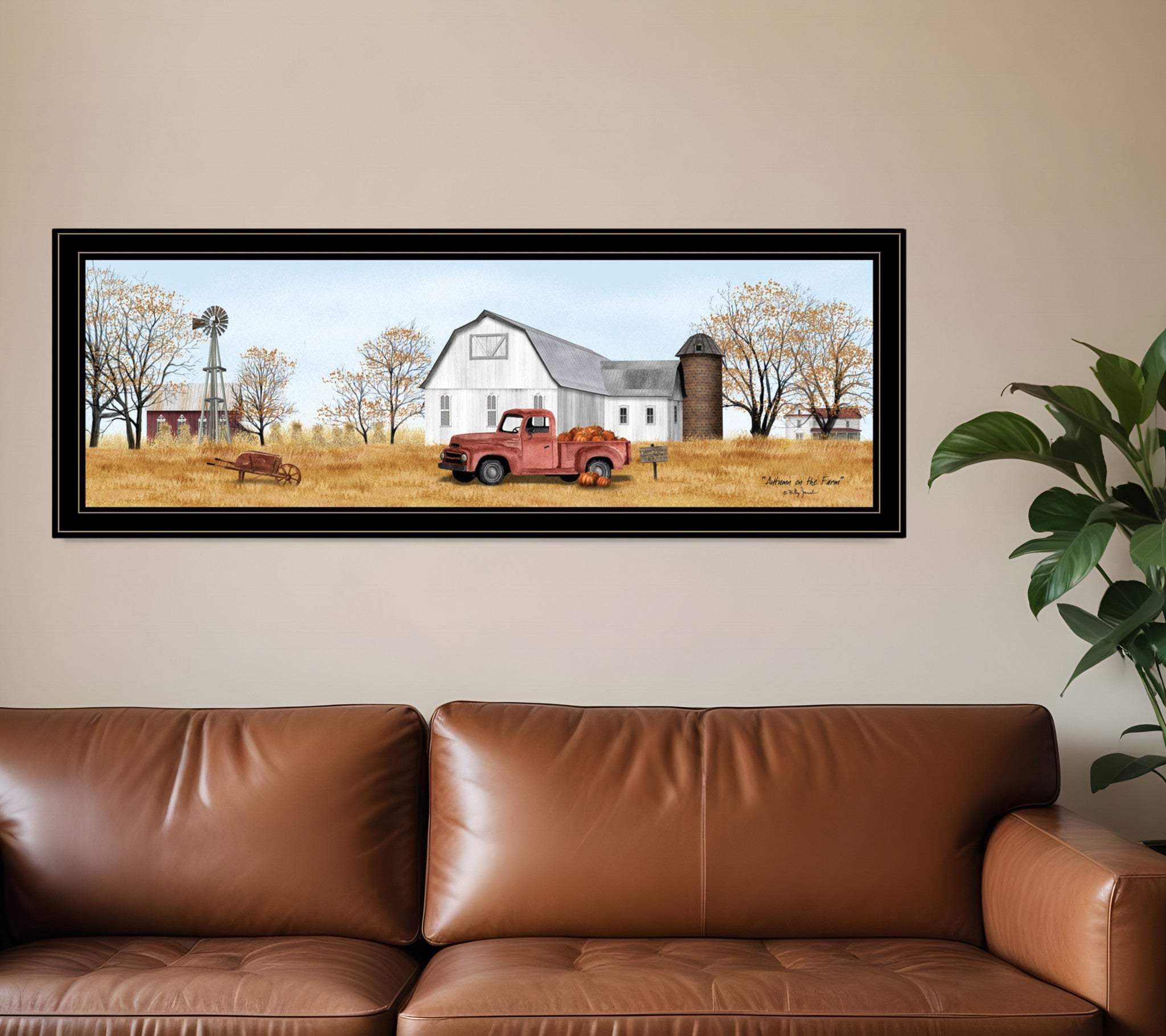Autumn on Farm 4 Black Framed Print Wall Art