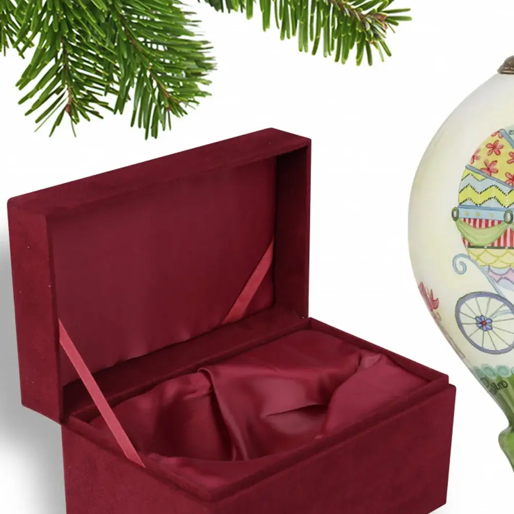 Baby Carriage with Presents Hand Painted Mouth Blown Glass Ornament - Image 3