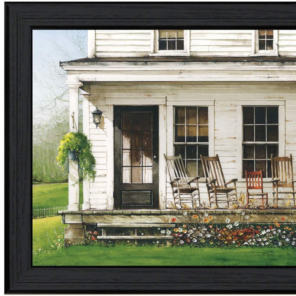 Back Porch Gathering 1 Black Framed Print Wall Art - Image 3