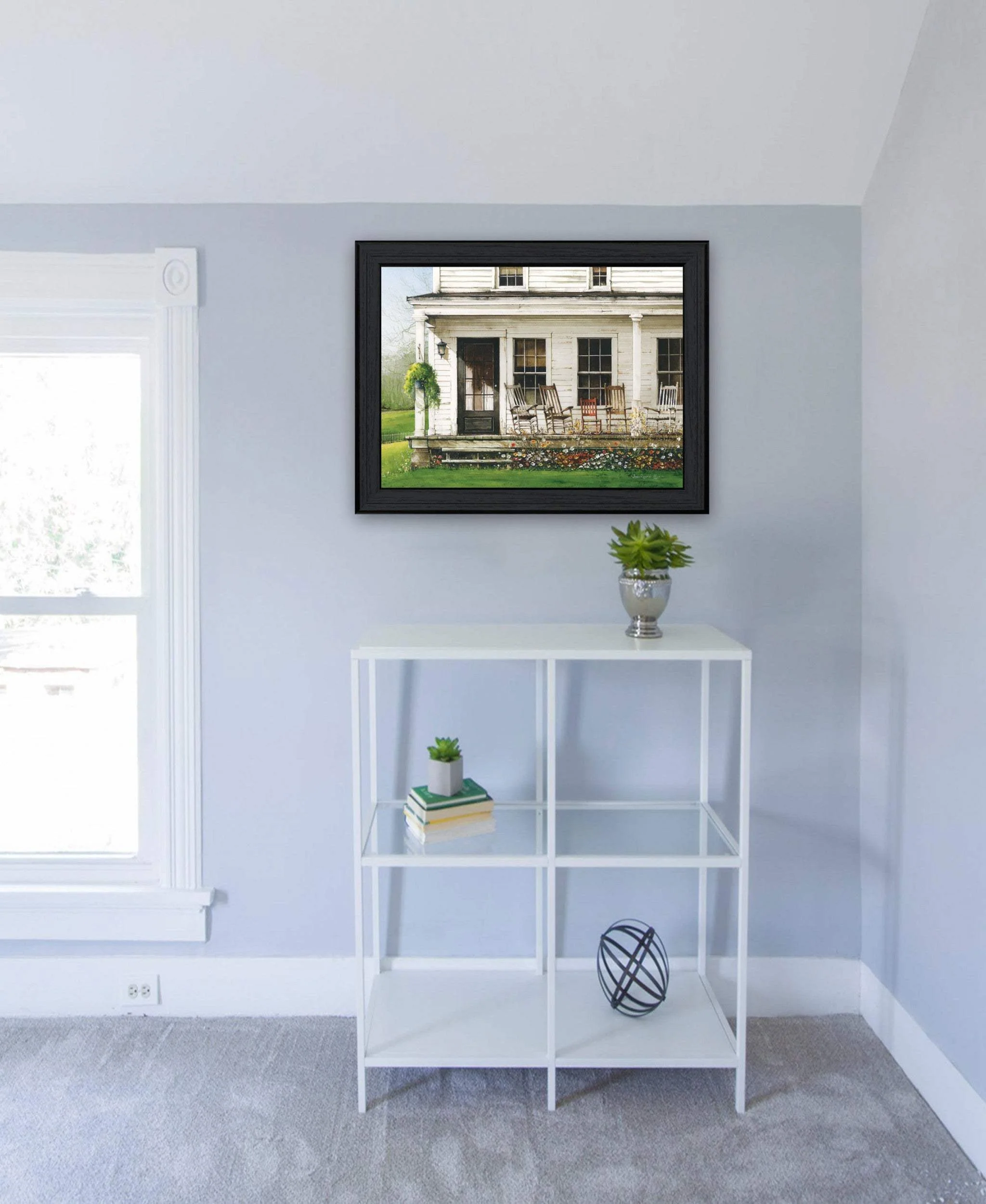 Back Porch Gathering 1 Black Framed Print Wall Art - Image 5