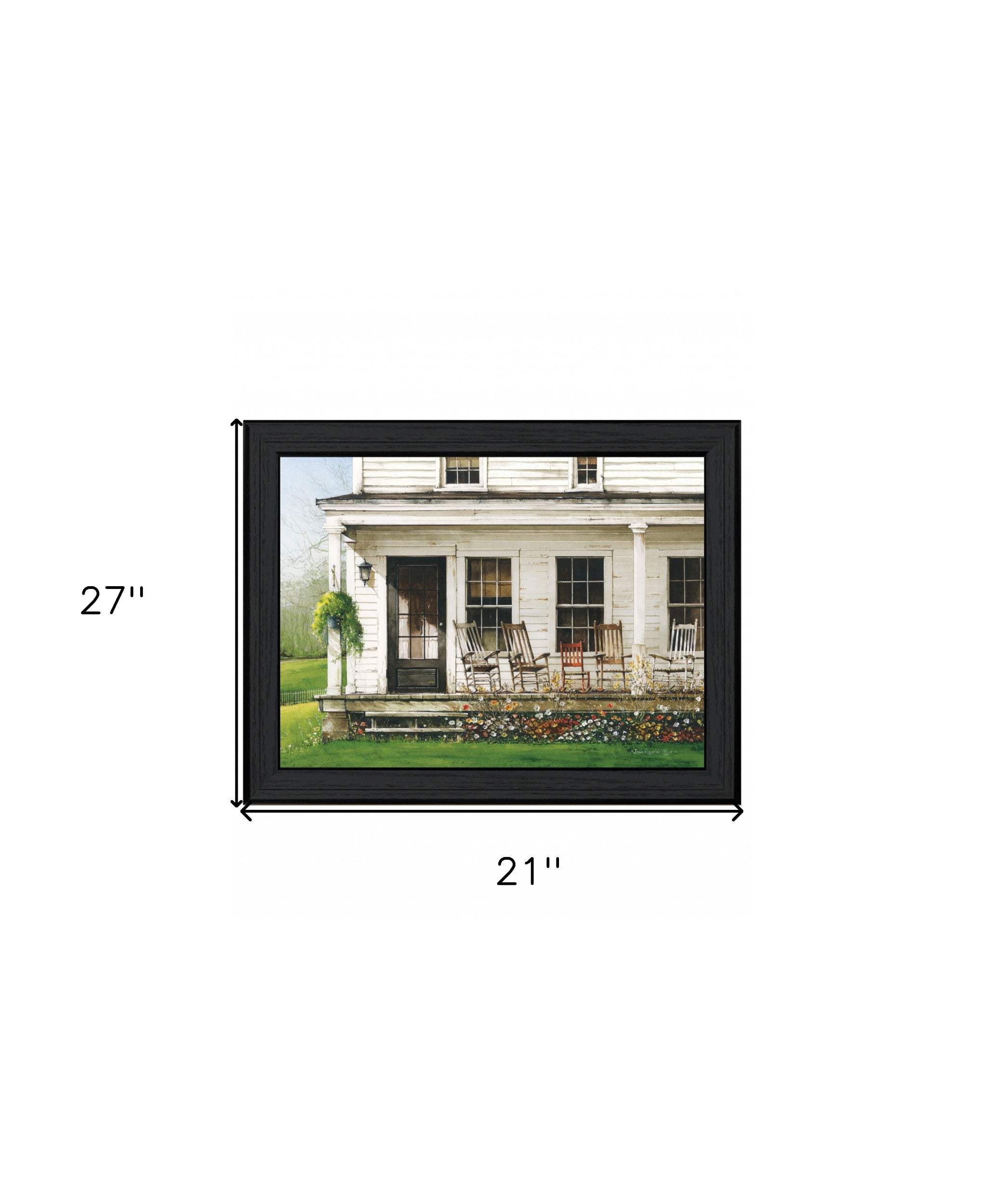 Back Porch Gathering 1 Black Framed Print Wall Art - Image 6