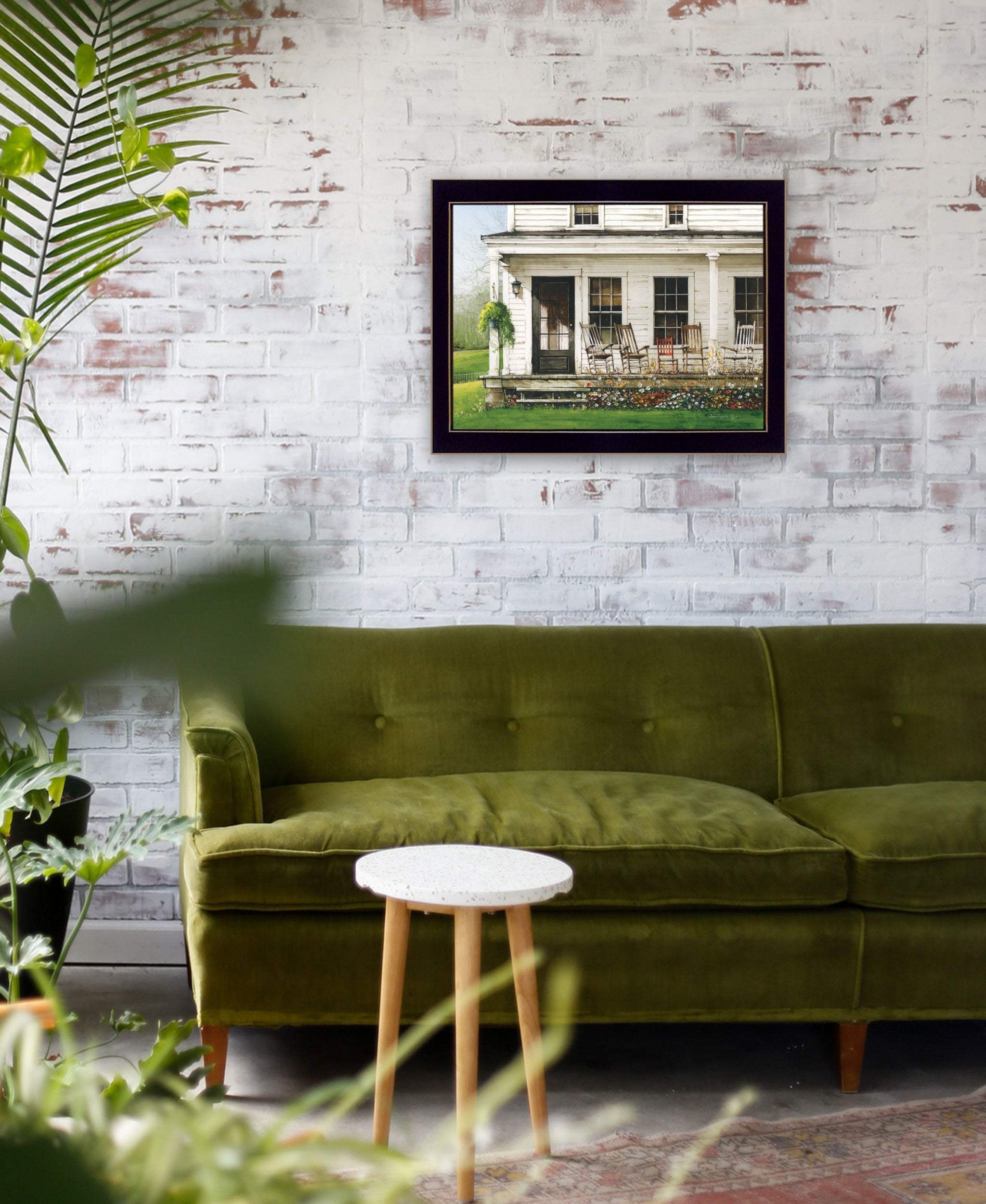 Back Porch Gathering 2 Black Framed Print Wall Art - Image 5