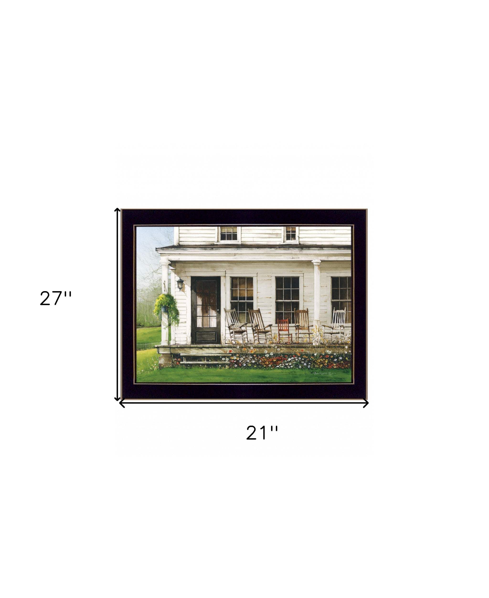 Back Porch Gathering 2 Black Framed Print Wall Art - Image 6
