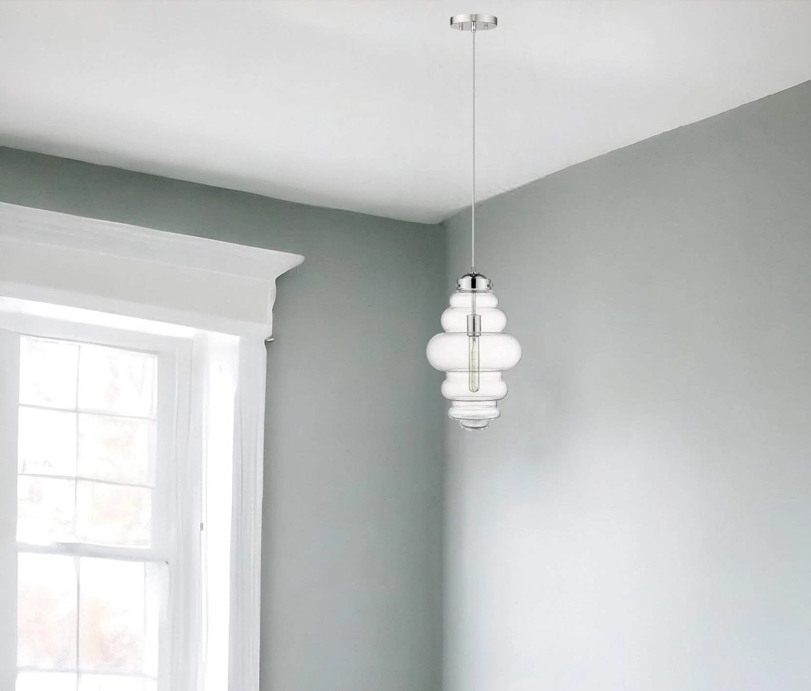 Ballina 1-Light Polished Nickel Mini-Pendant - Image 2