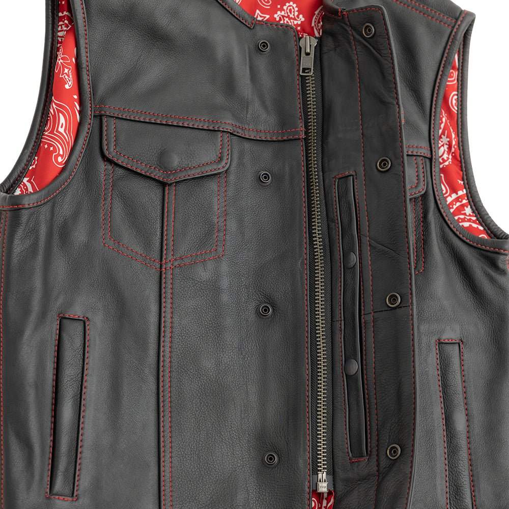 Bandit Men's Leather Motorcycle Vest - Image 9