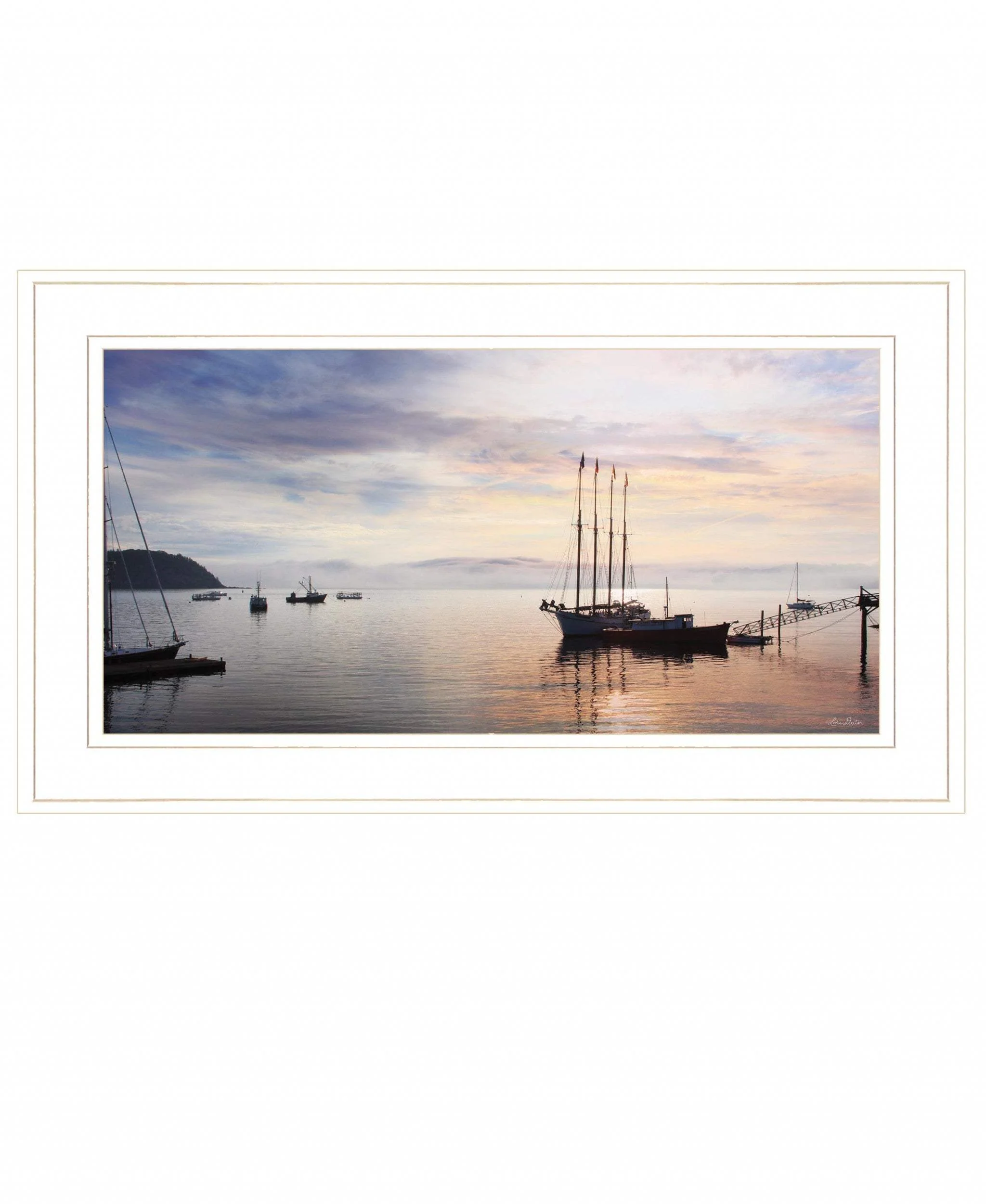BAR HARBOR SILHOUETTES 1 White Framed Print Wall Art - Image 2