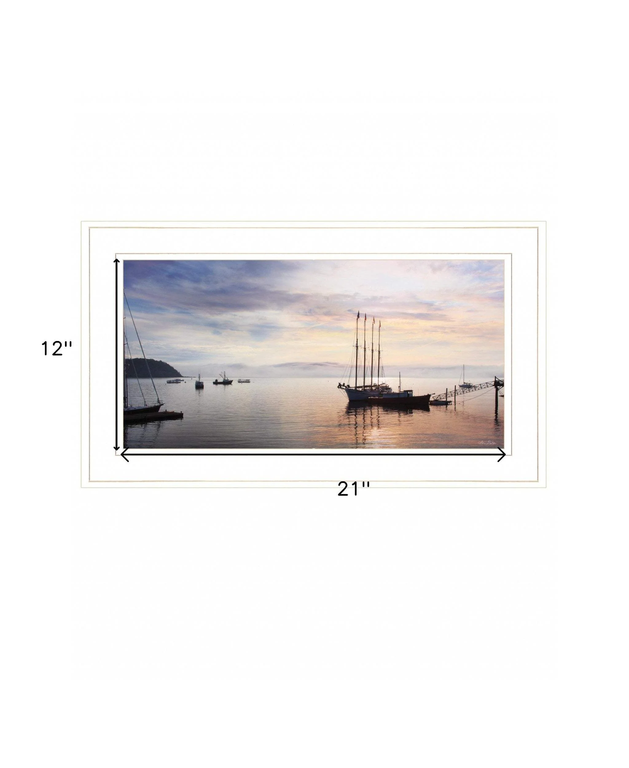 BAR HARBOR SILHOUETTES 1 White Framed Print Wall Art - Image 6