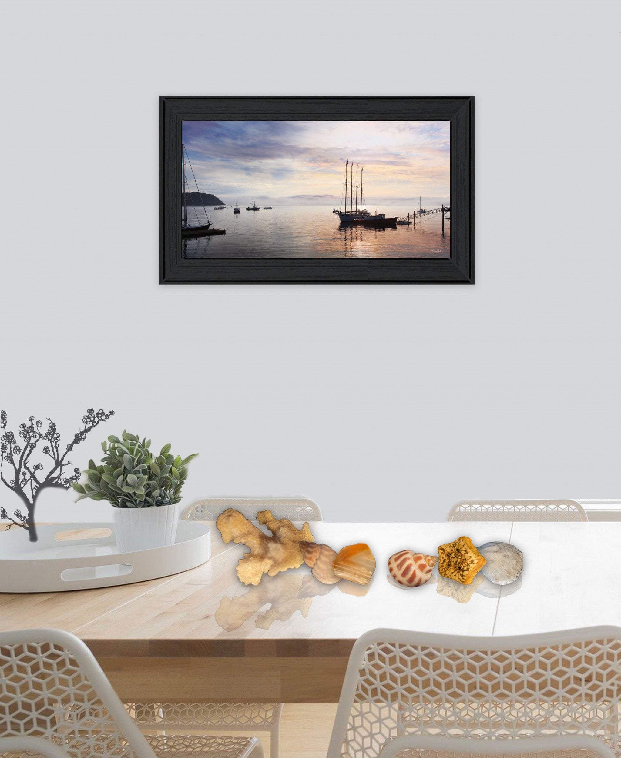 BAR HARBOR SILHOUETTES 2 Black Framed Print Wall Art - Image 5