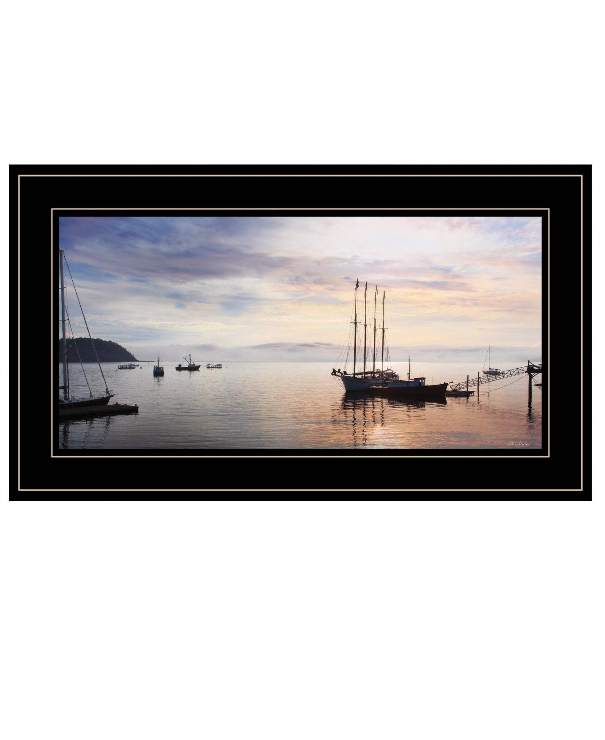 BAR HARBOR SILHOUETTES 3 Black Framed Print Wall Art - Image 2